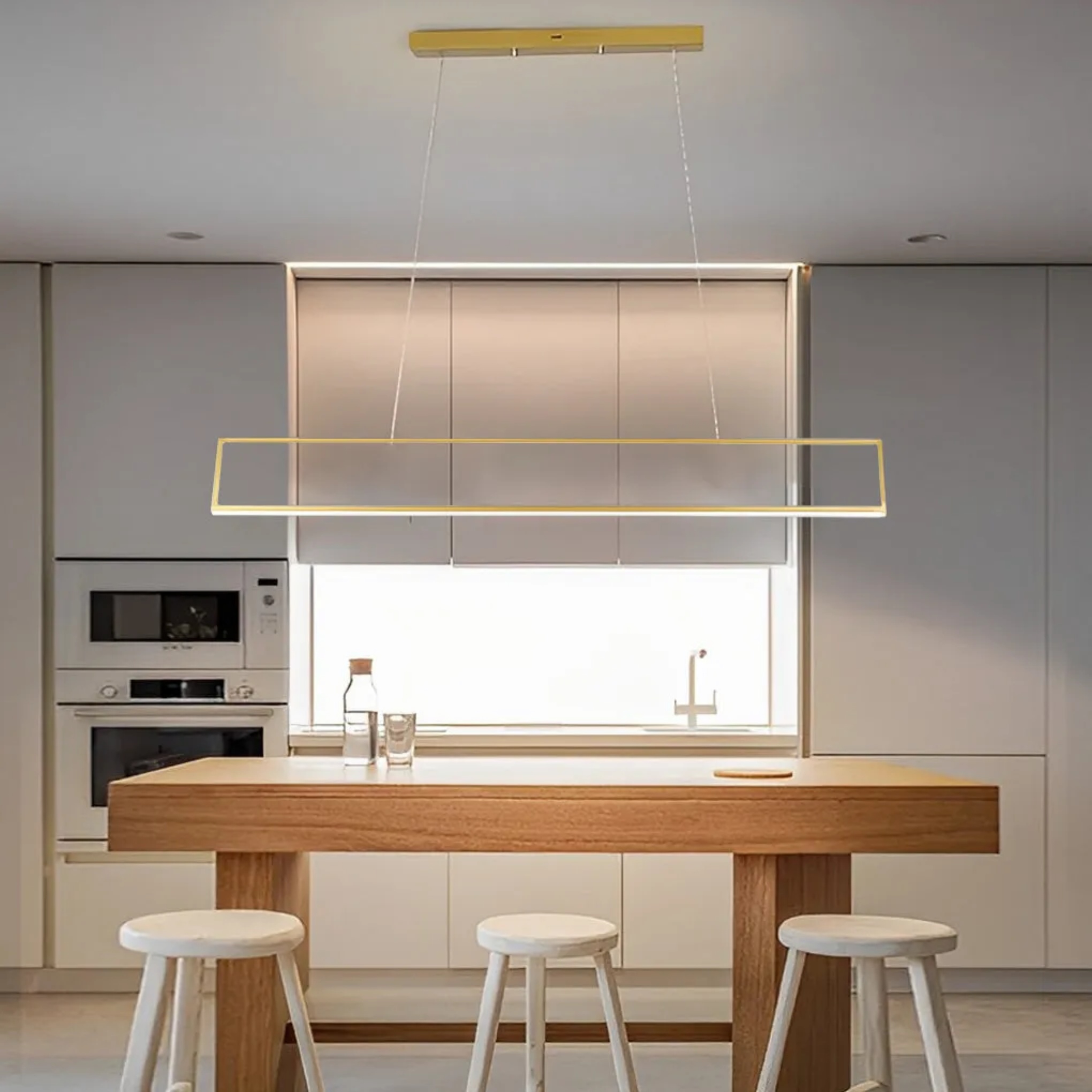 Modern frame hanging pendant lighting in synthetic — Cool White (6000K) / Matte Black