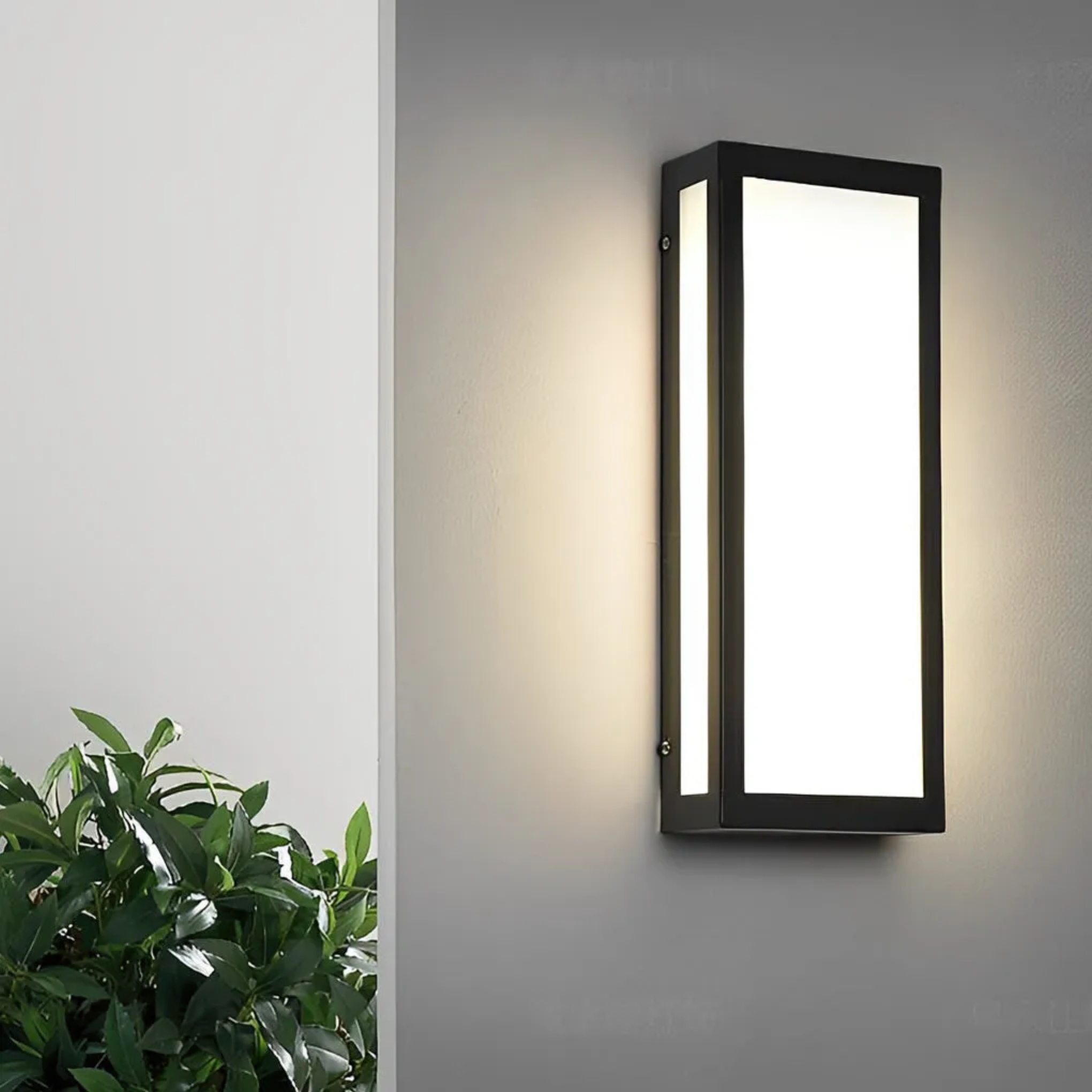 Modern rectangular synthetic outdoor wall lighting — 5.9"X2.8"X15.7" / Warm White (3000K) / Set of 1