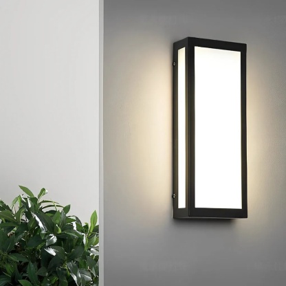 Modern rectangular synthetic outdoor wall lighting — 5.9"X2.8"X15.7" / Warm White (3000K) / Set of 1