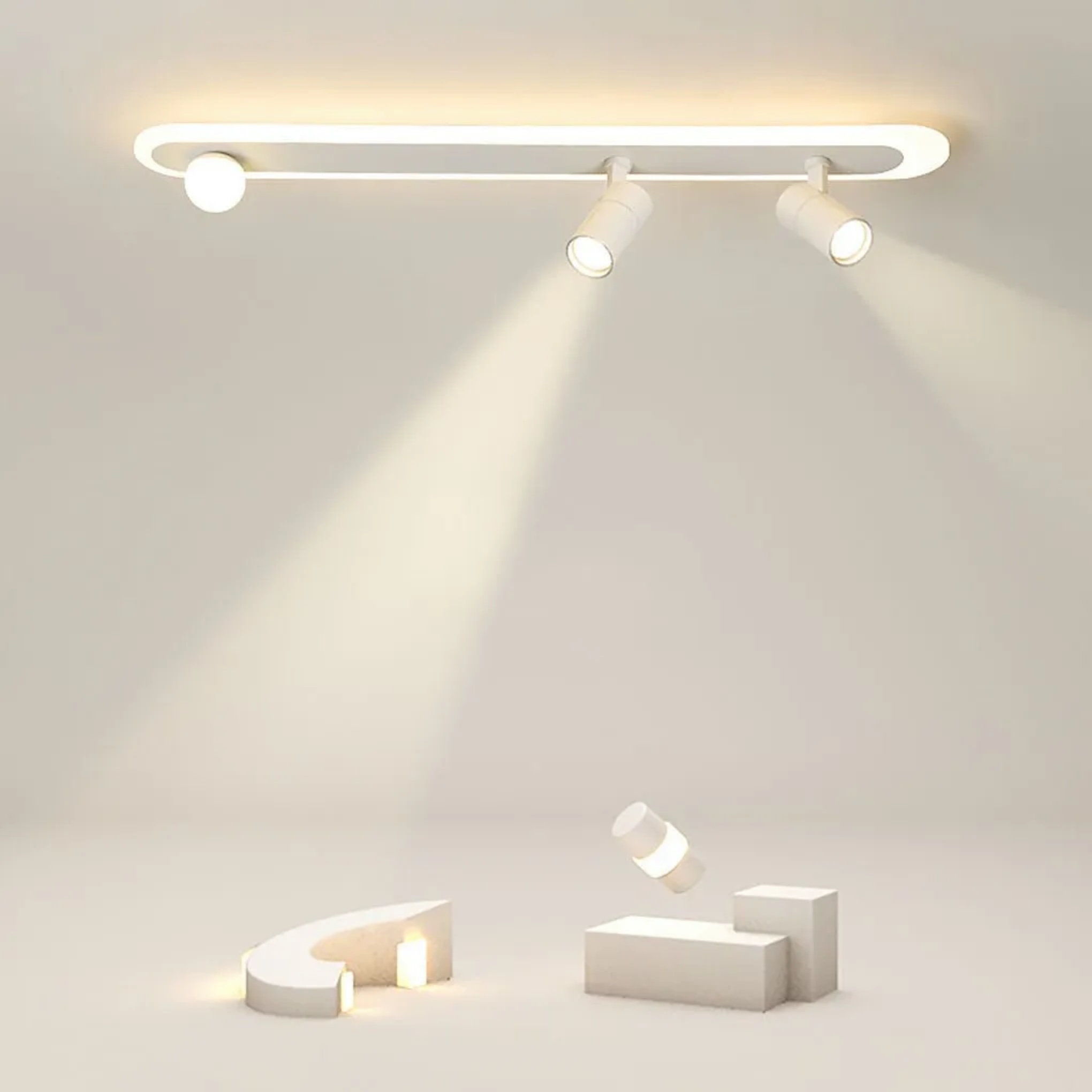 Small spherical white flush mount lighting, Lighom — Cool White (6000K)