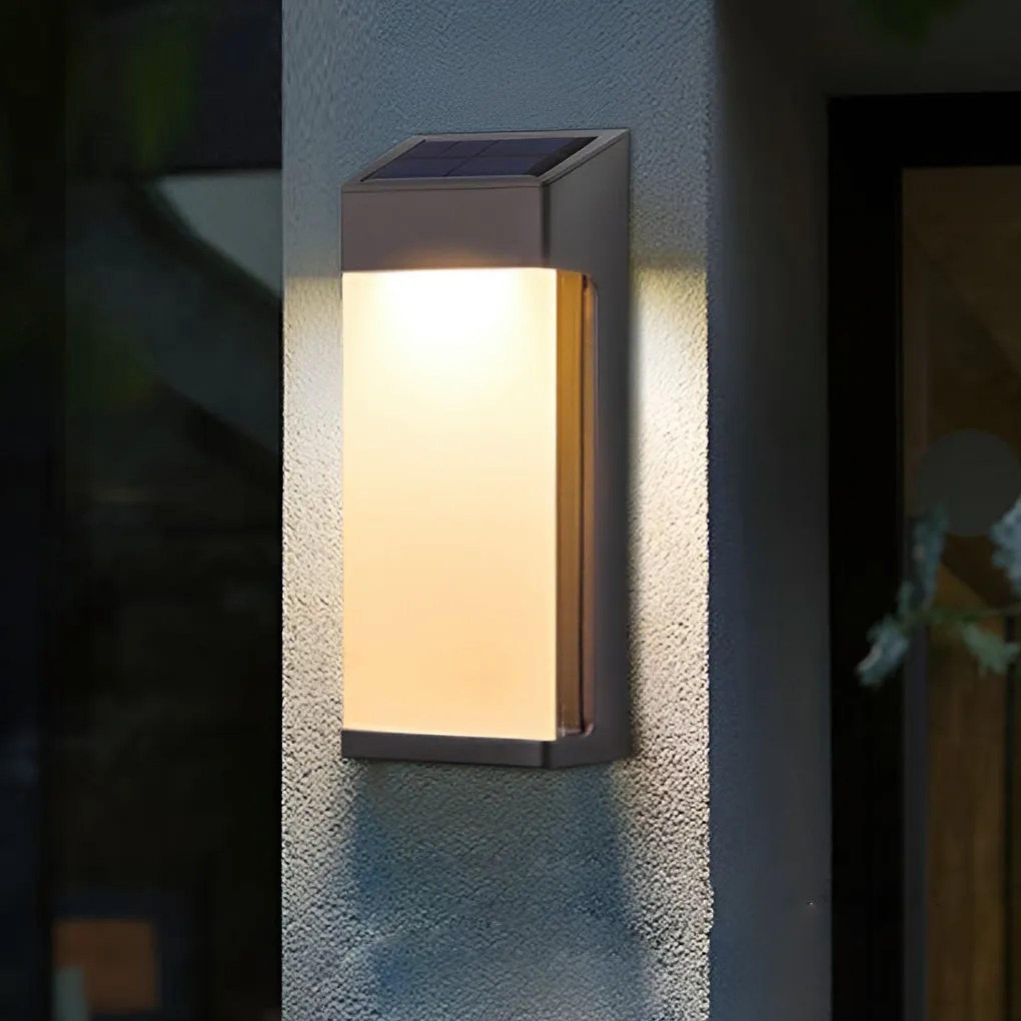 Lighom industrial rectangular light-controlled synthetic metal glass outdoor wall lighting