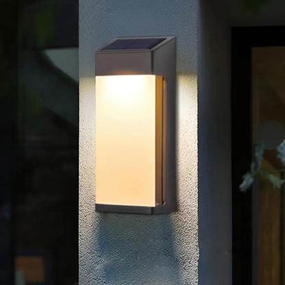 Lighom industrial rectangular light-controlled synthetic metal glass outdoor wall lighting
