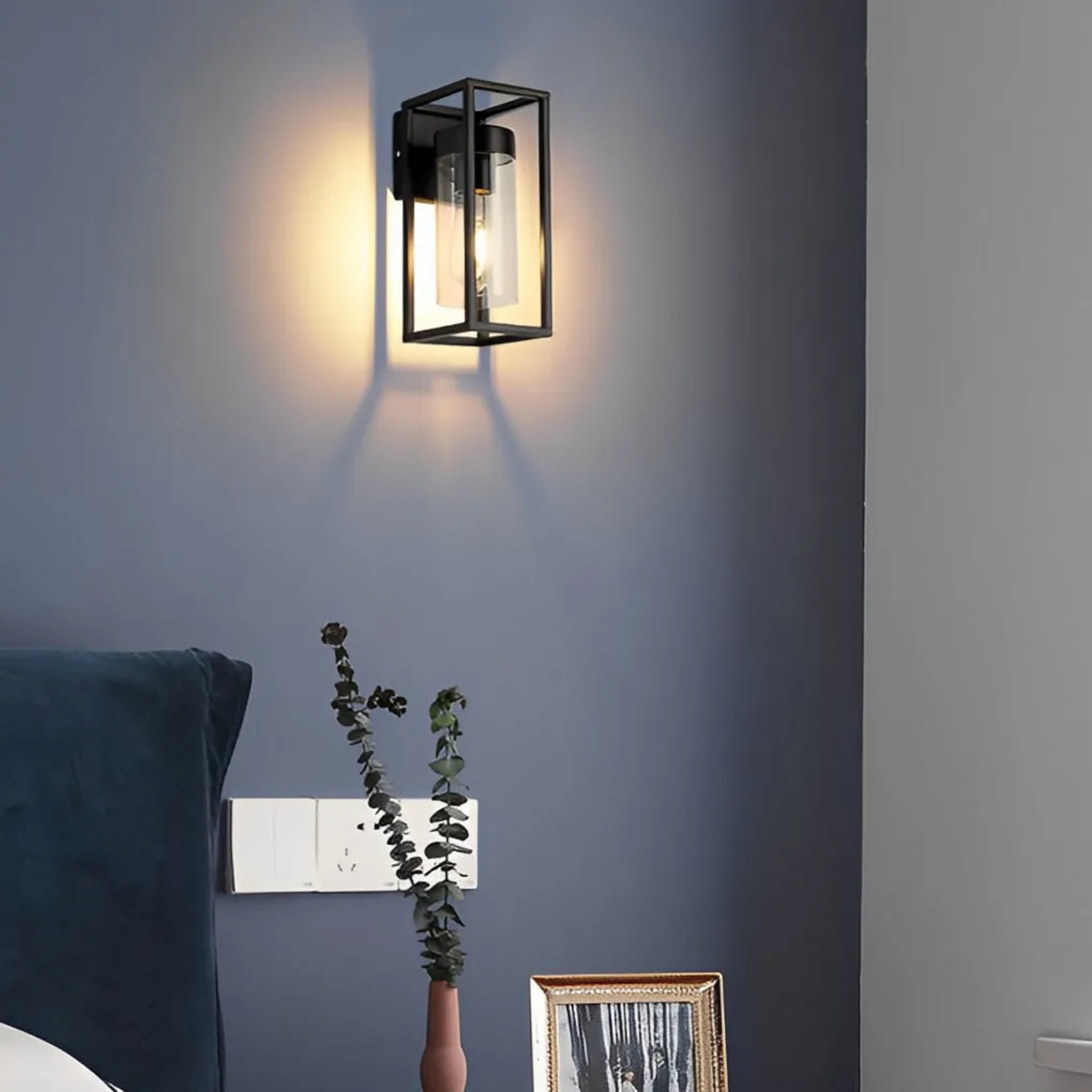 Black modern rectangular wall sconces