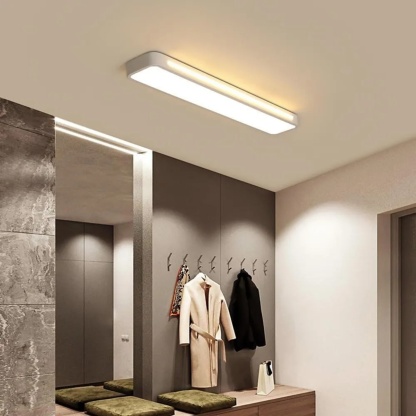 Lighom strip rectangular synthetic flush mount lighting — Warm White (3000K) / White