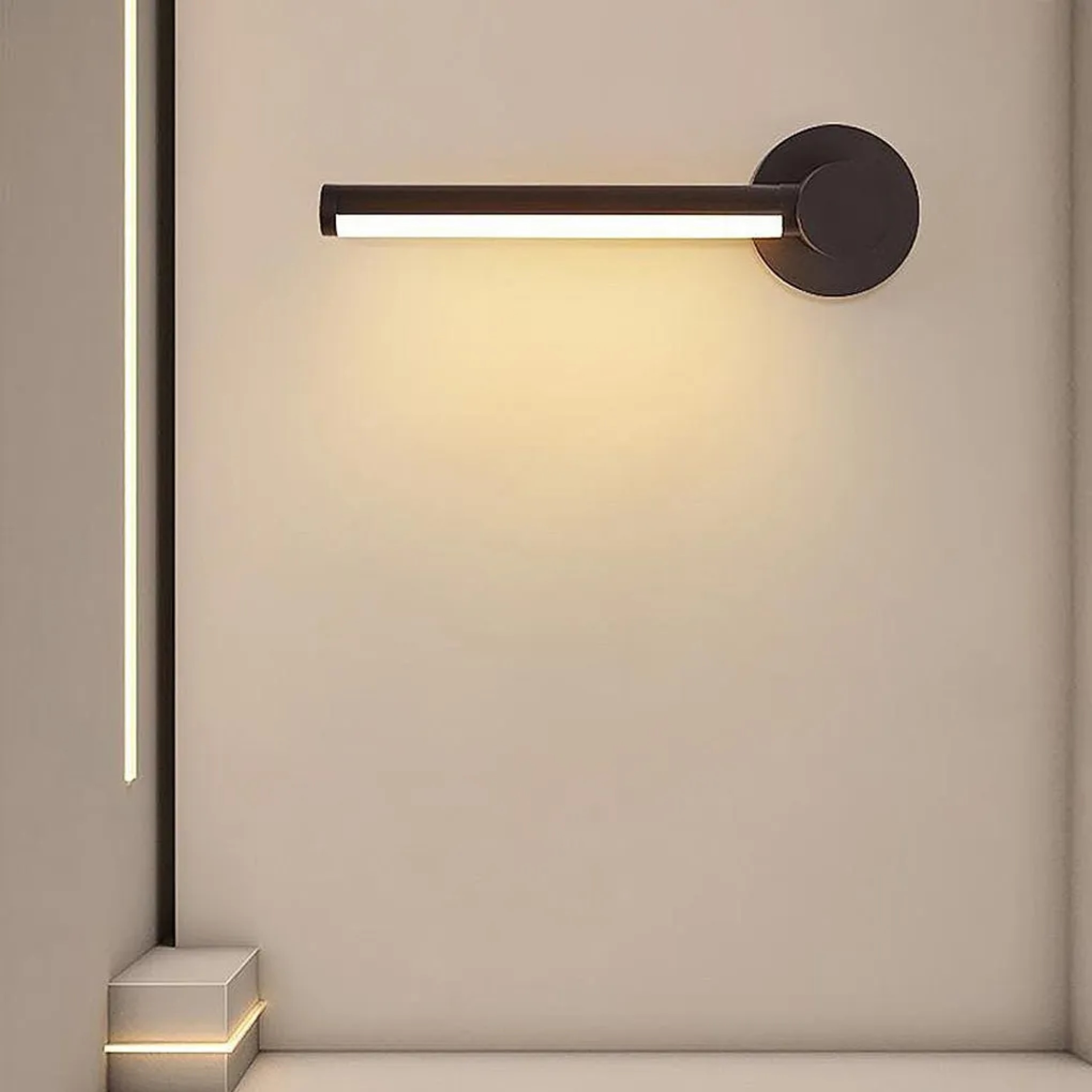 Modern thin rectangular led wall lights in acrylic — Cool White (6000K) / Matte Black
