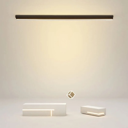 Strip rectangular black flush mount lighting, Lighom — Cool White (6000K)