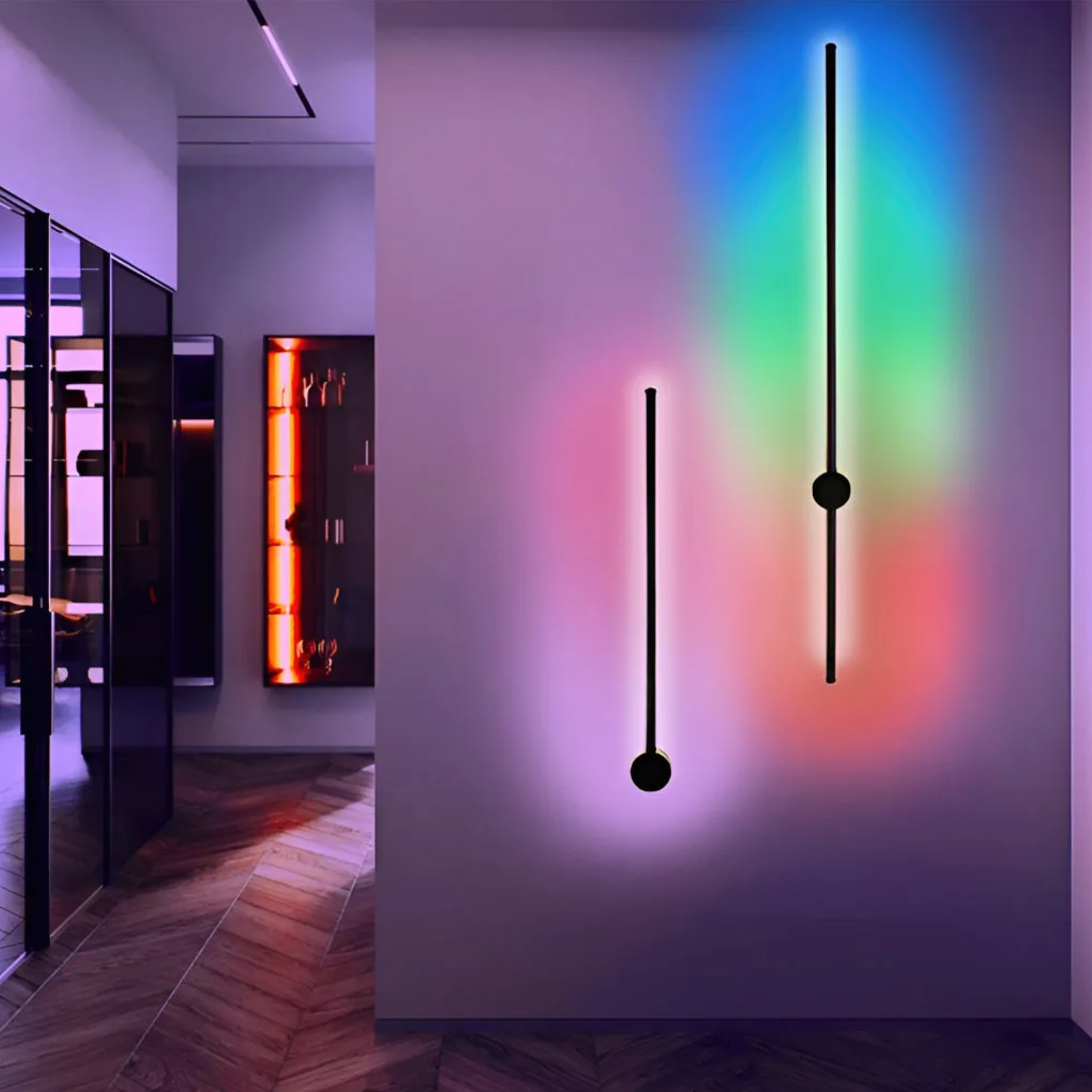 Modern long strip led wall lights in synthetic — 24" L