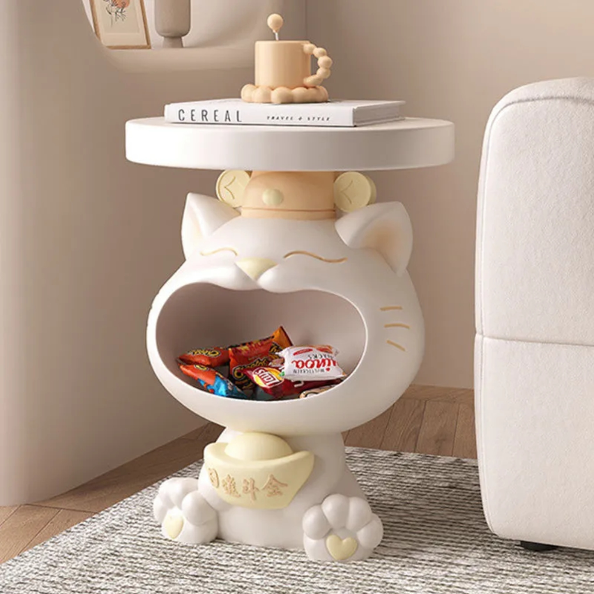 Yellow creative round lucky end & side tables