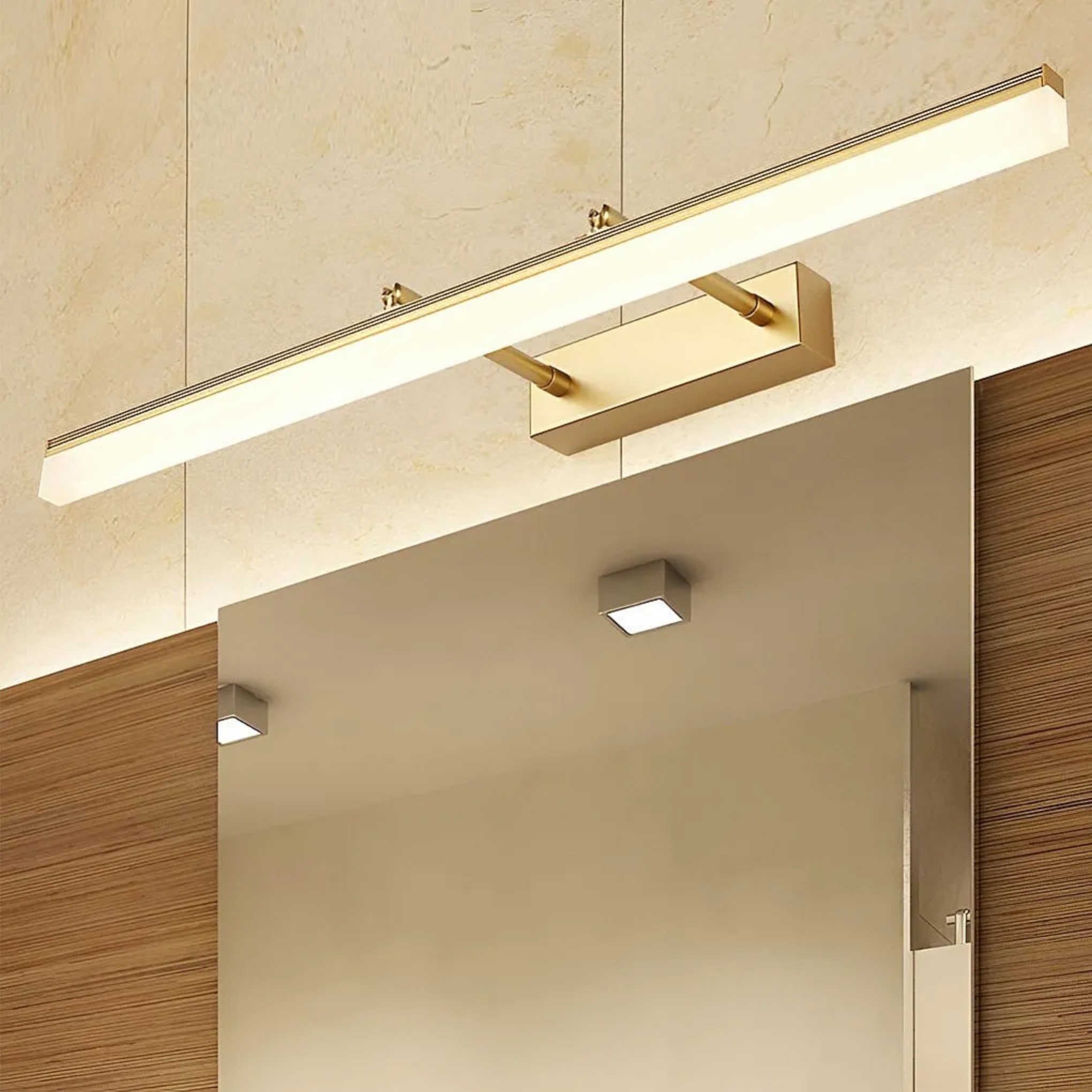 Gray acrylic retractable vanity bathroom vanity lighting - modern — 16" L / Matte Black