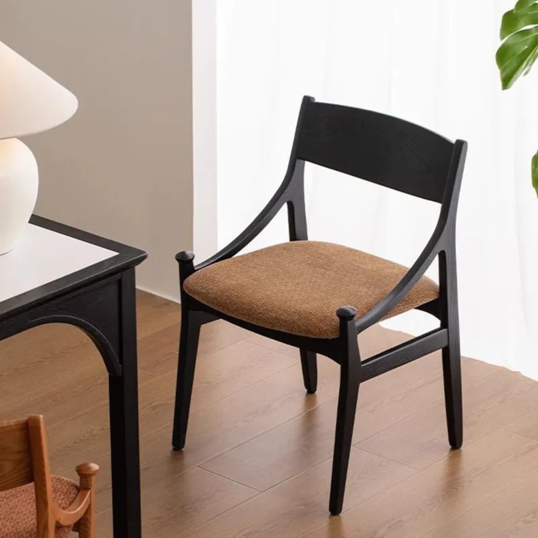 Retro arc walnut dining chairs & benches, Lighom