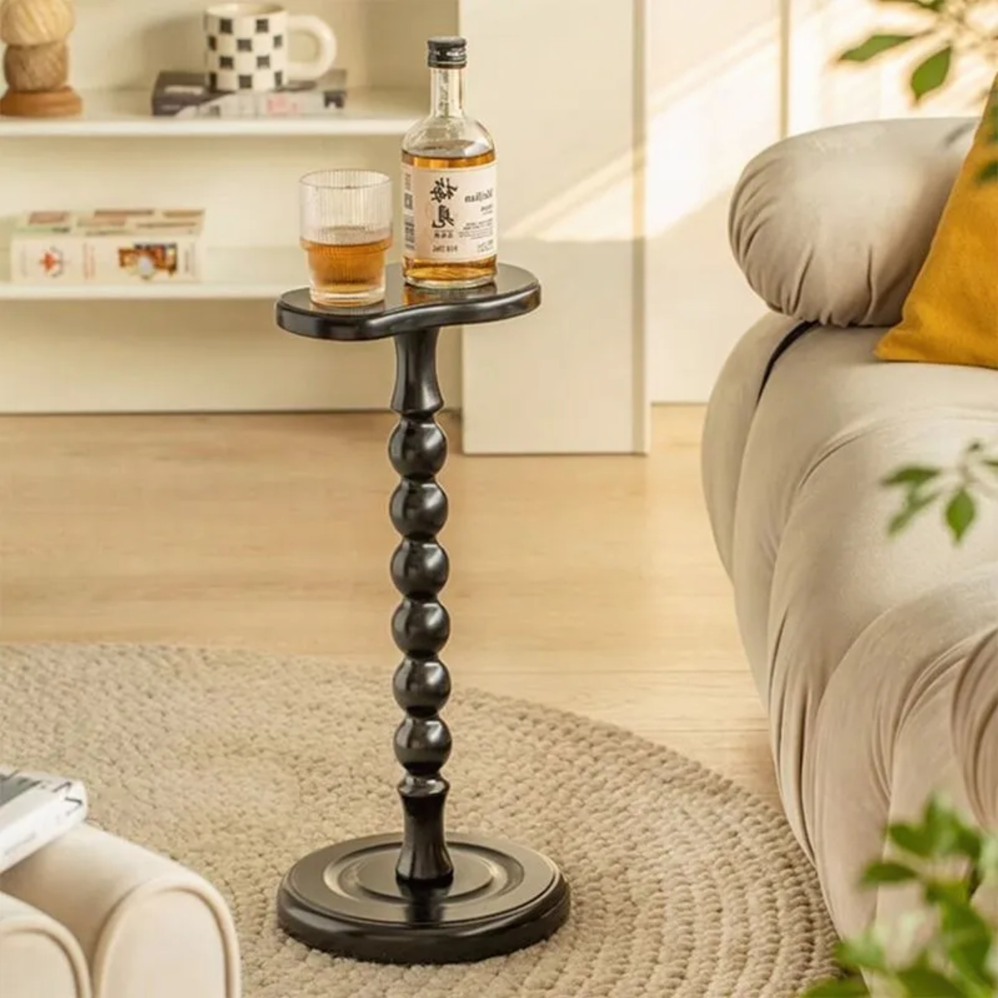 Lighom retro beechwood gourd-shaped walnut coffee tables
