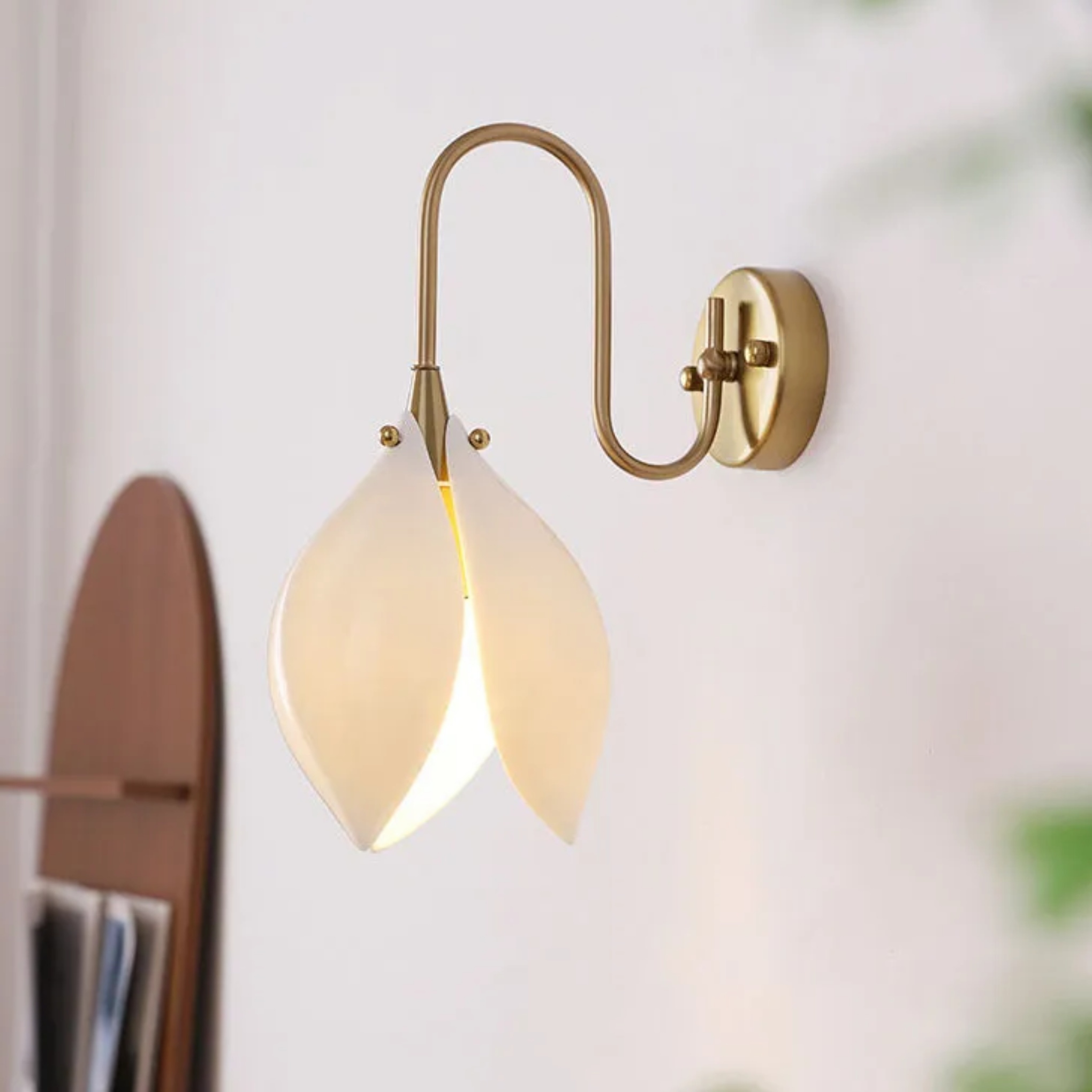 Lighom retro flower magnolia white wall sconces — 110V-120V (US/CA)