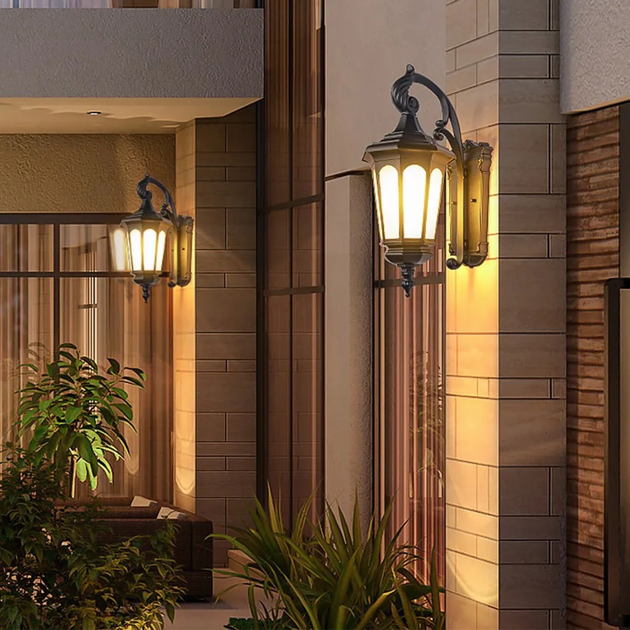 Black industrial retro decorative outdoor wall lighting
