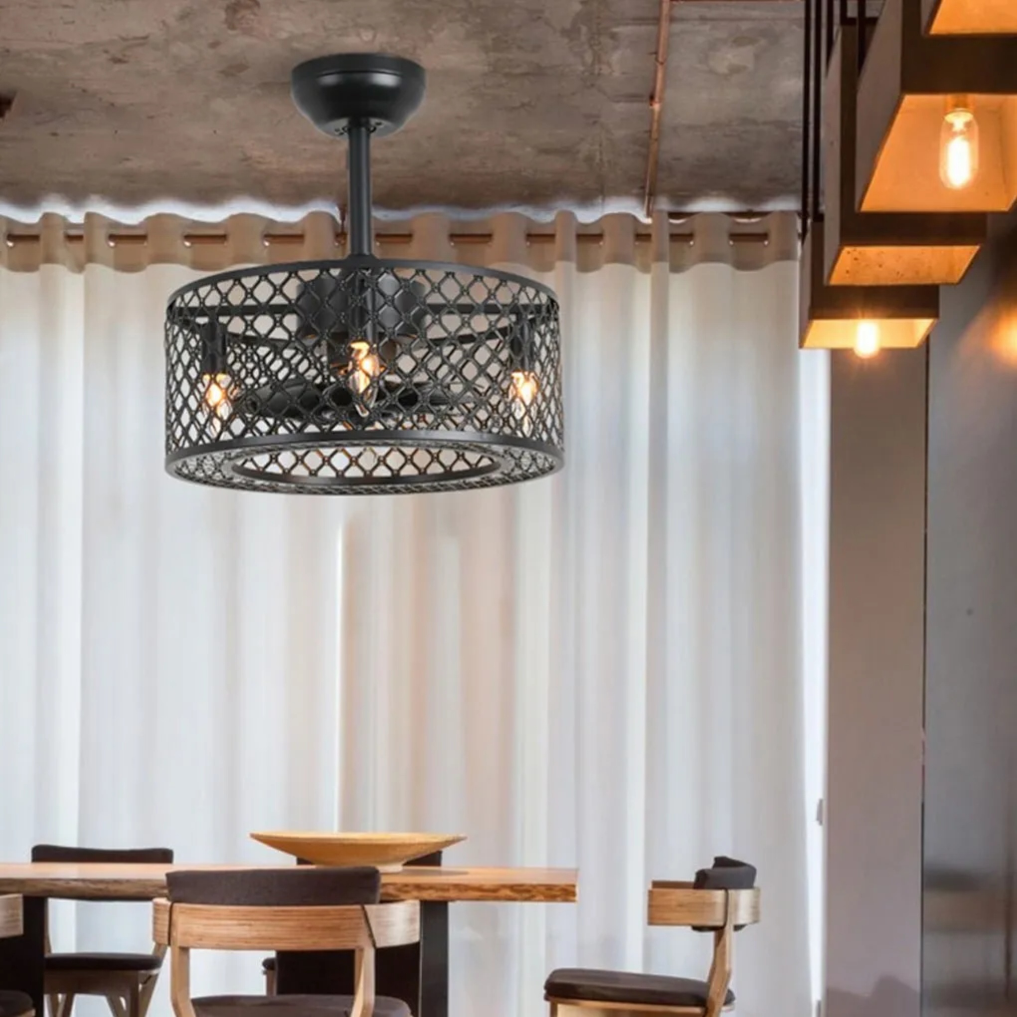 Industrial retro black ceiling fans