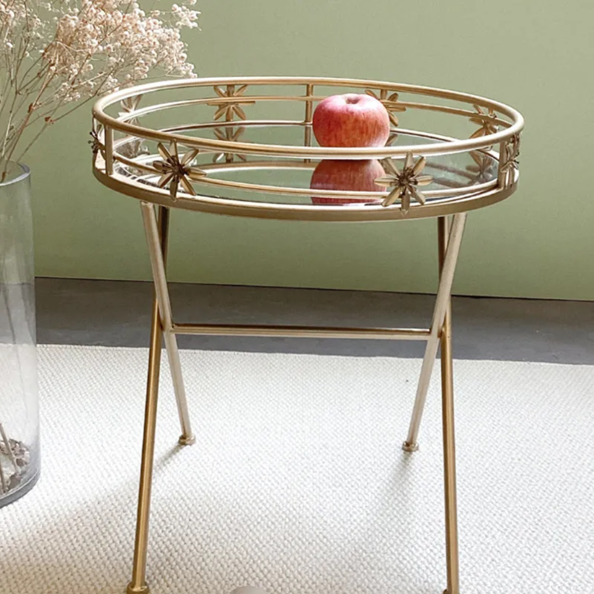 Lighom end retro wood end & side tables in iron glass metal