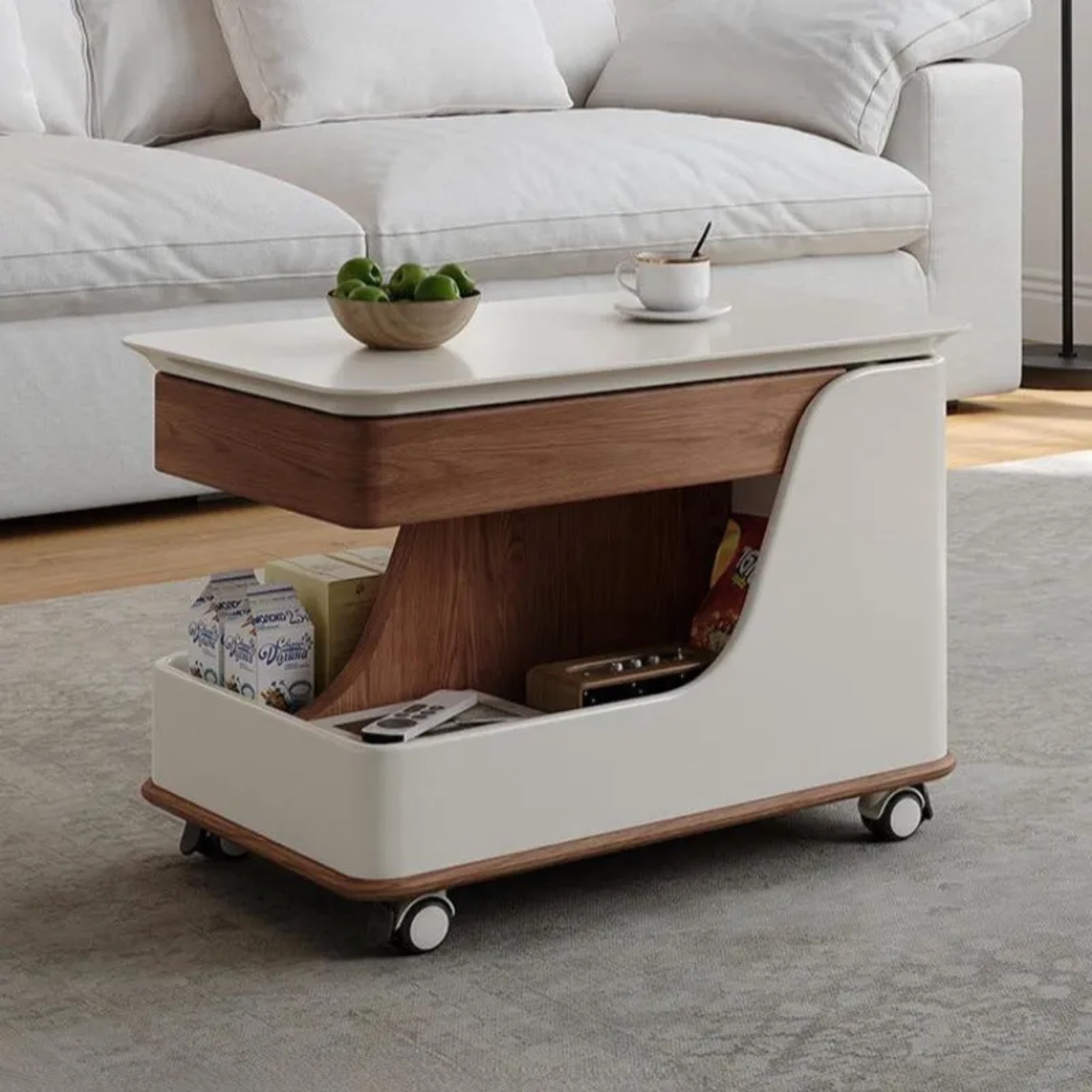 Retro slab end wood end & side tables — Walnut