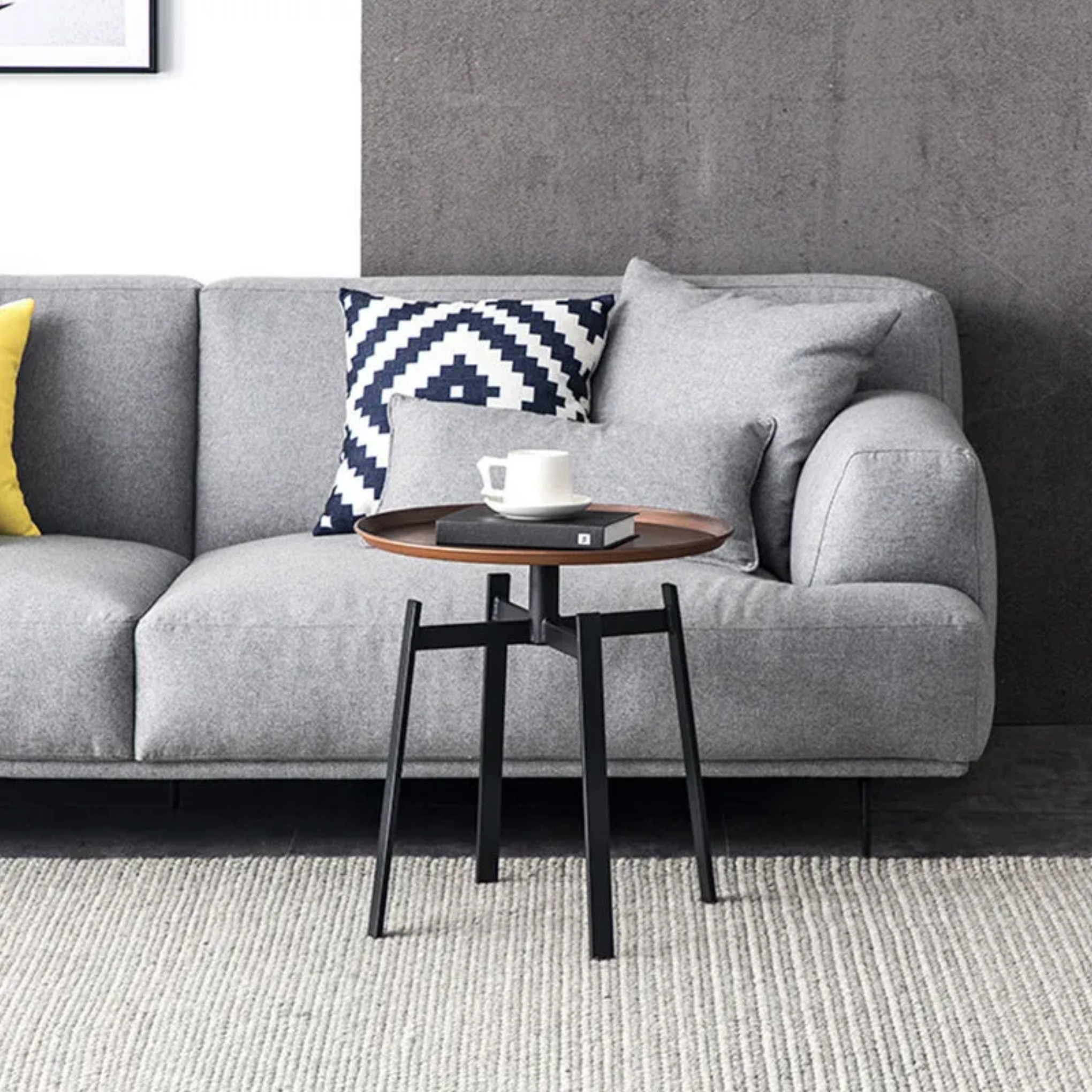 Lighom retro end black end & side tables in iron