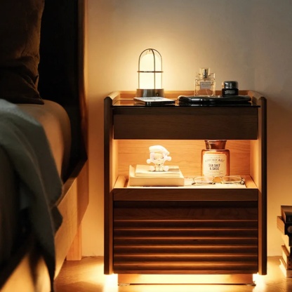 Wood cube retro nightstands