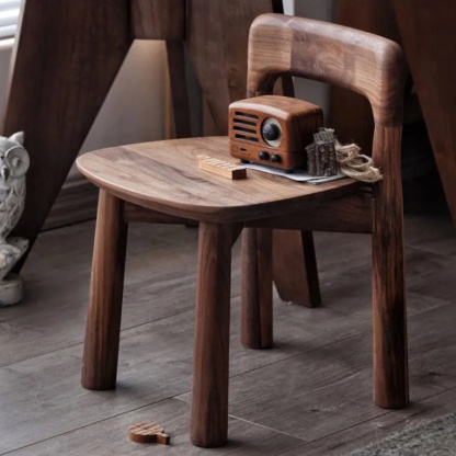 Lighom square retro walnut low stools