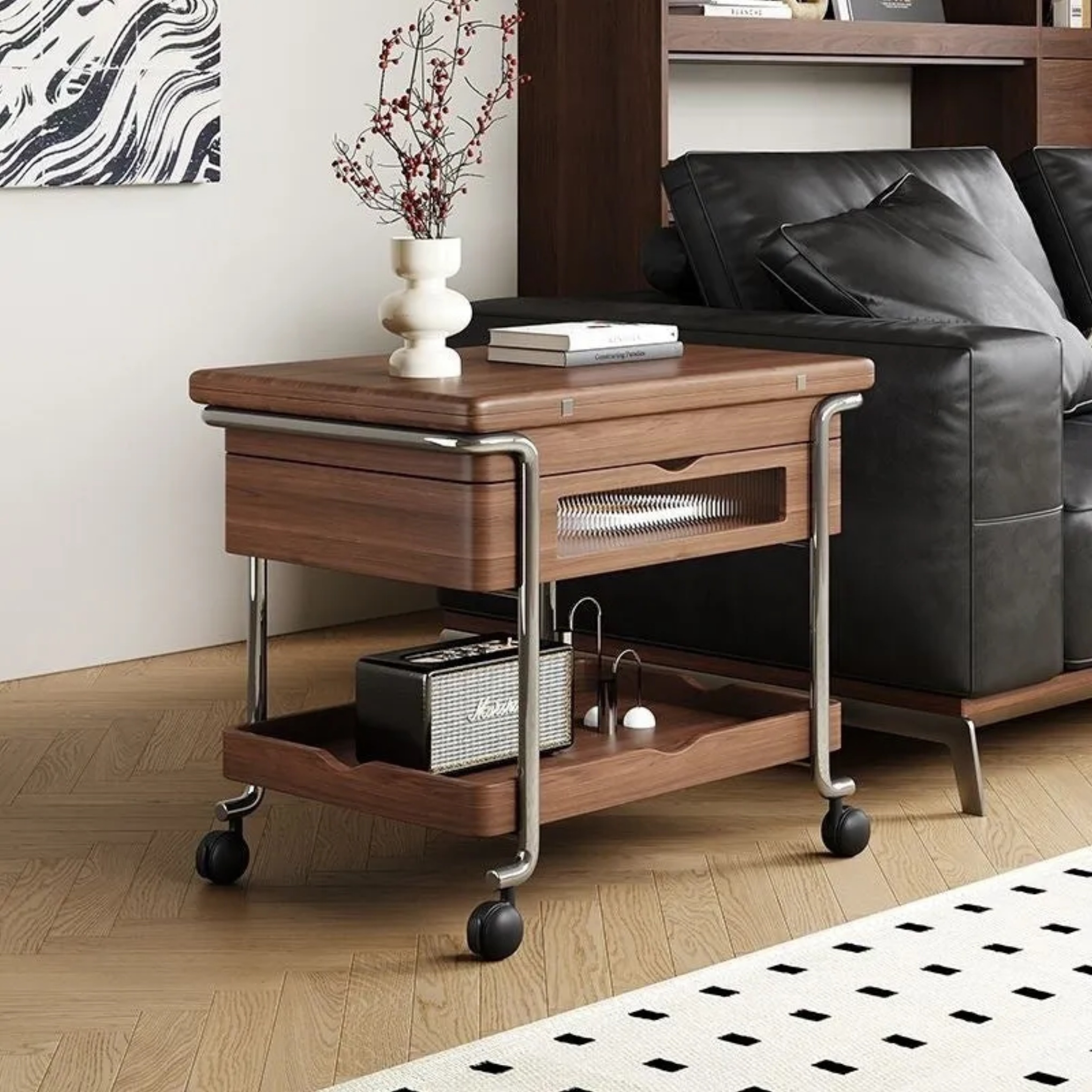 Lighom retro foldable liftable iron end & side tables — Unliftable