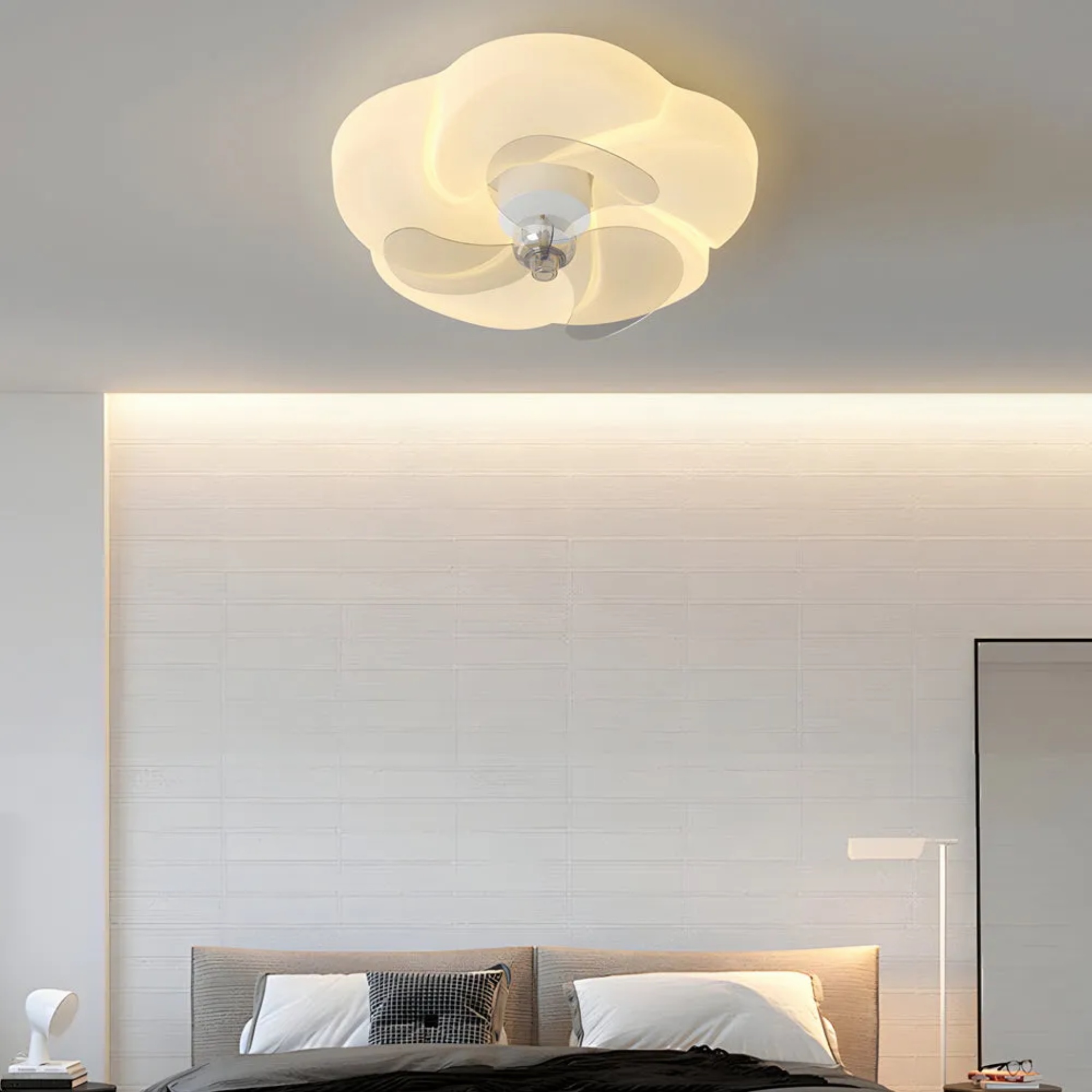 Flower 3-step synthetic metal iron kids ceiling fans for balcony