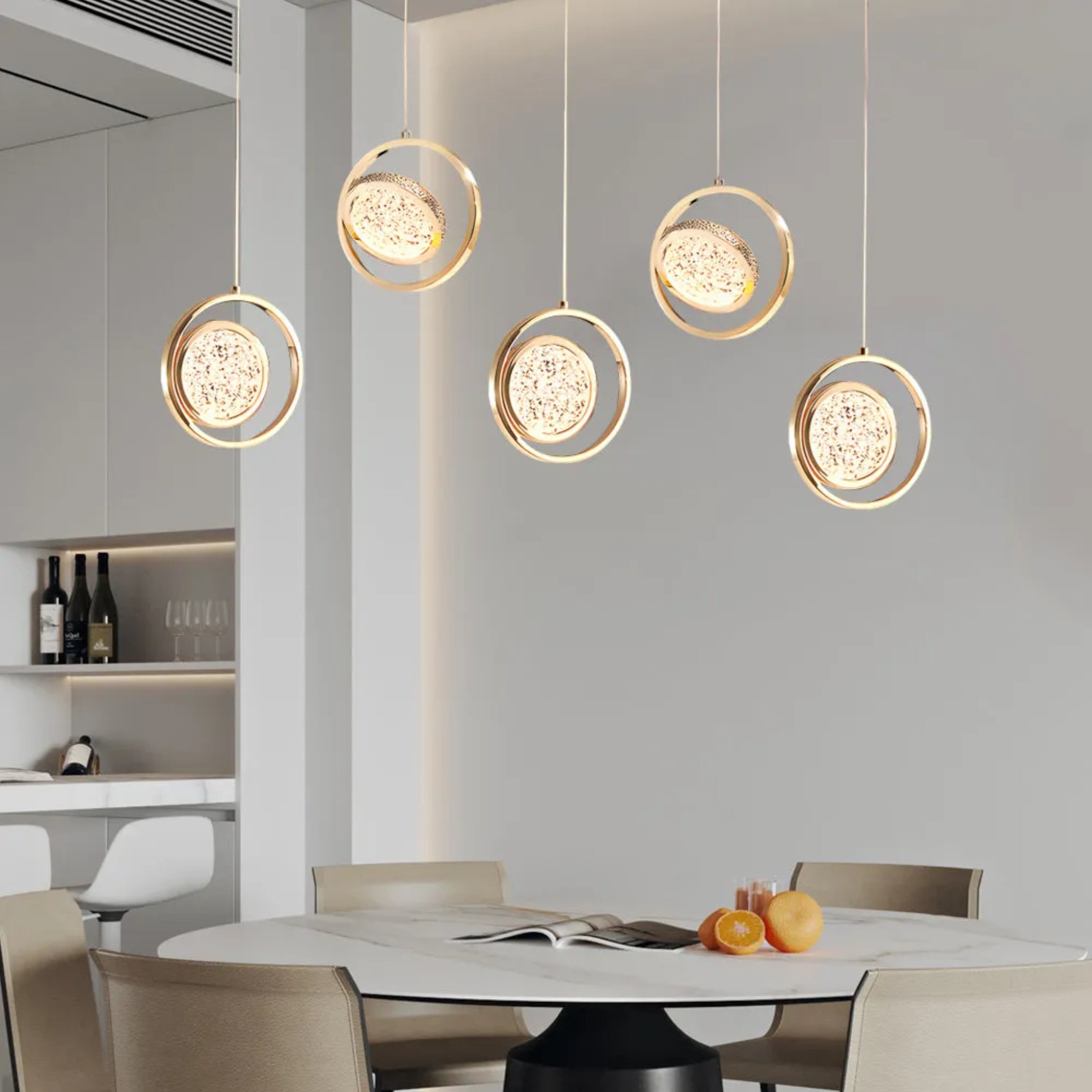 Modern rotating pendant lighting in acrylic — 1-Light