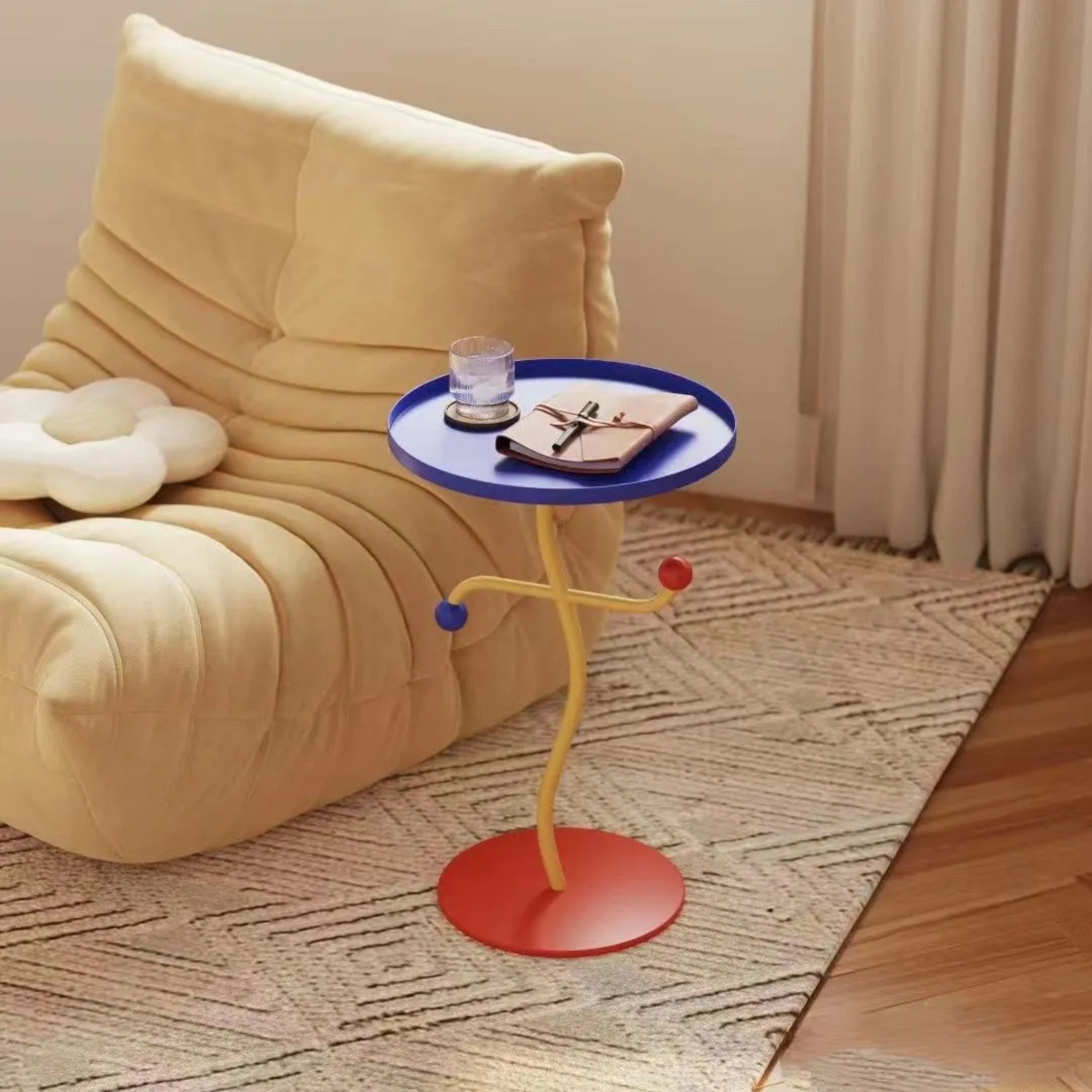 Creative tray round red end & side tables, Lighom