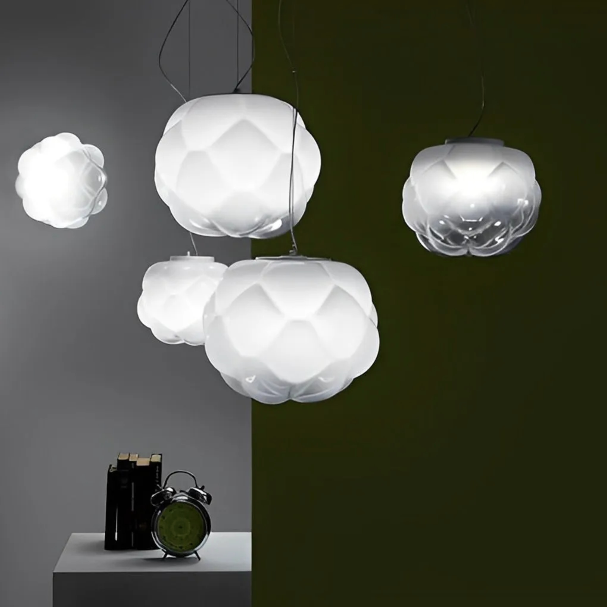 Lighom modern round cloud glass pendant lighting