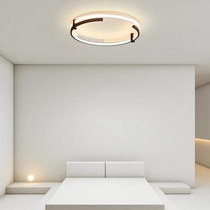 Modern round synthetic flush mount lighting — Cool White (6000K) / Matte Black