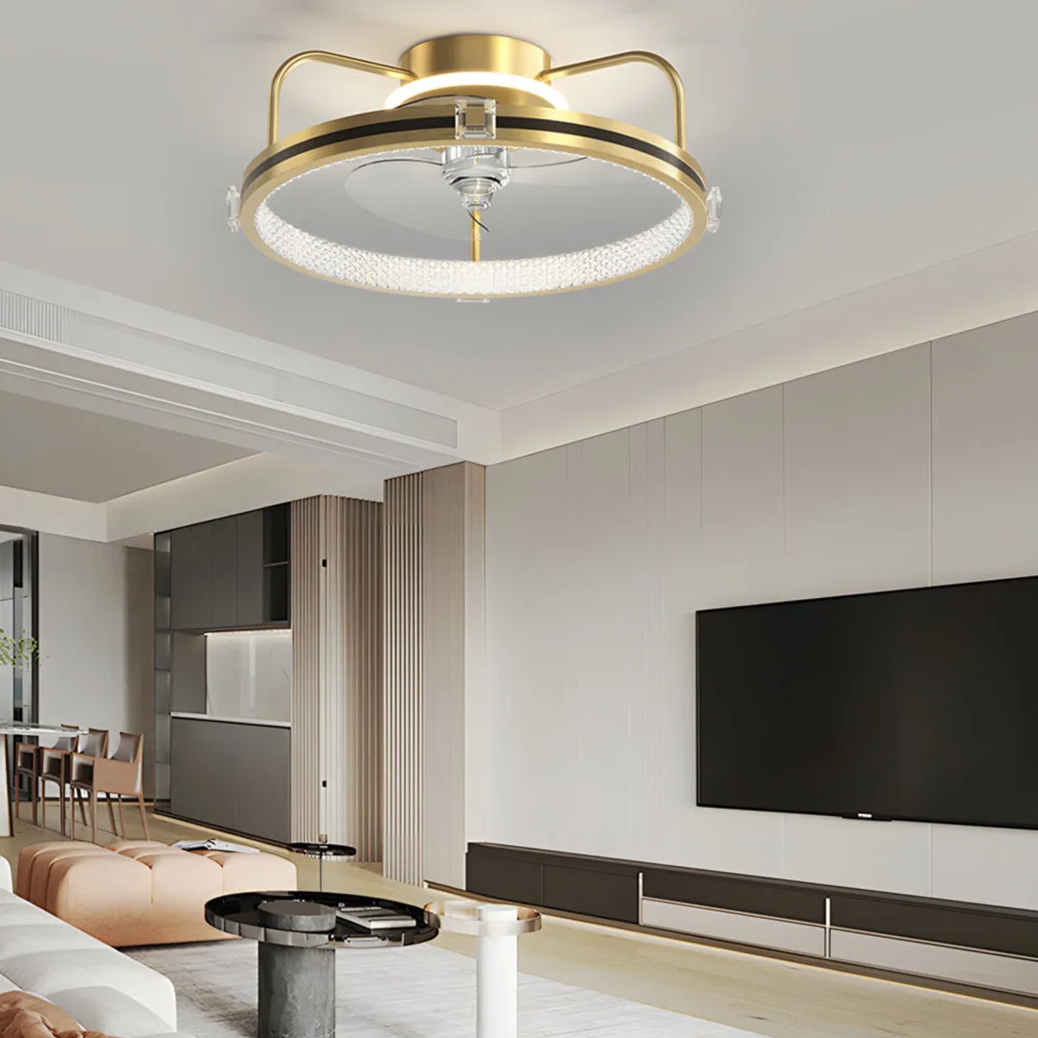 Lighom modern mute 3-step synthetic metal acrylic ceiling fans