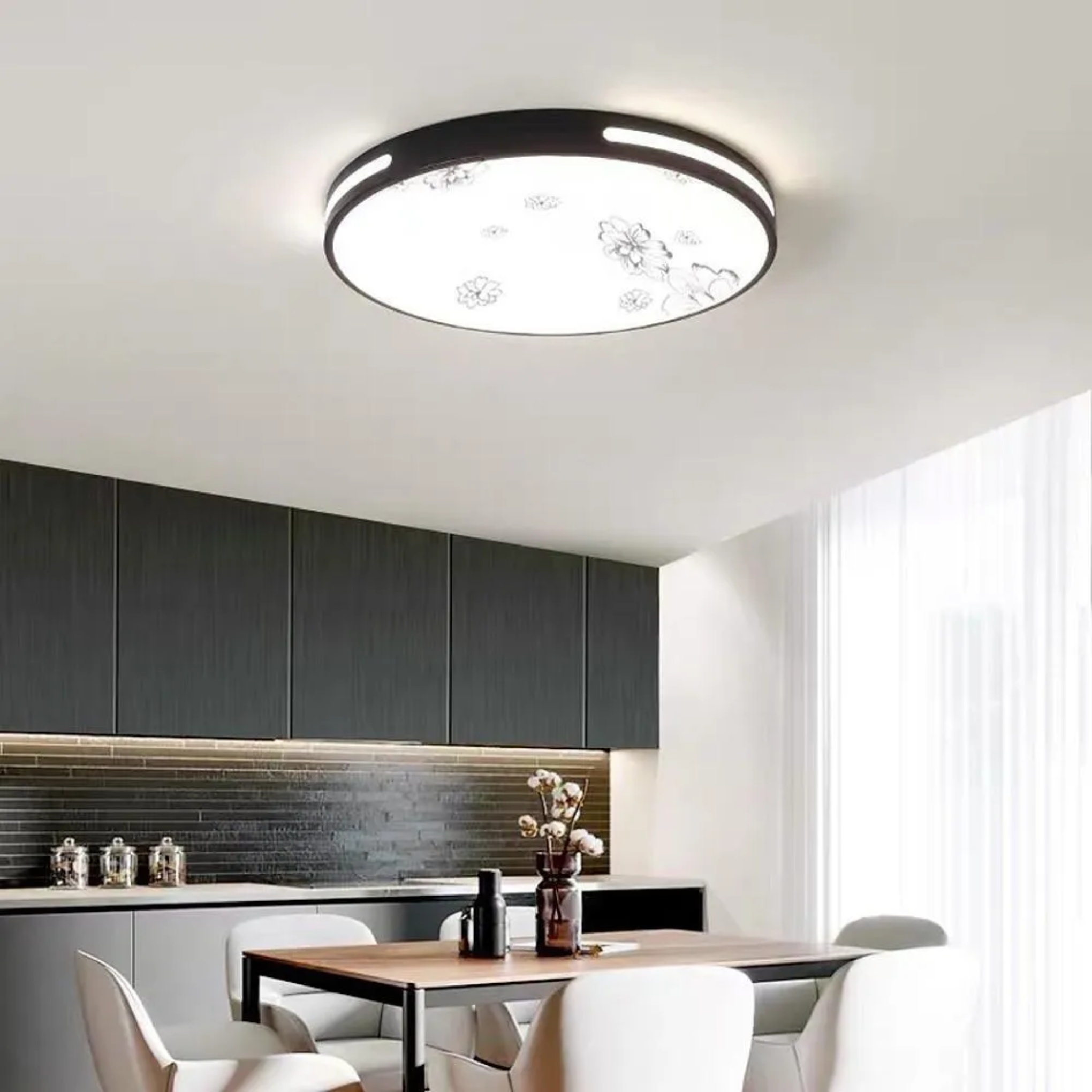 Lighom modern round pattern white flush mount lighting