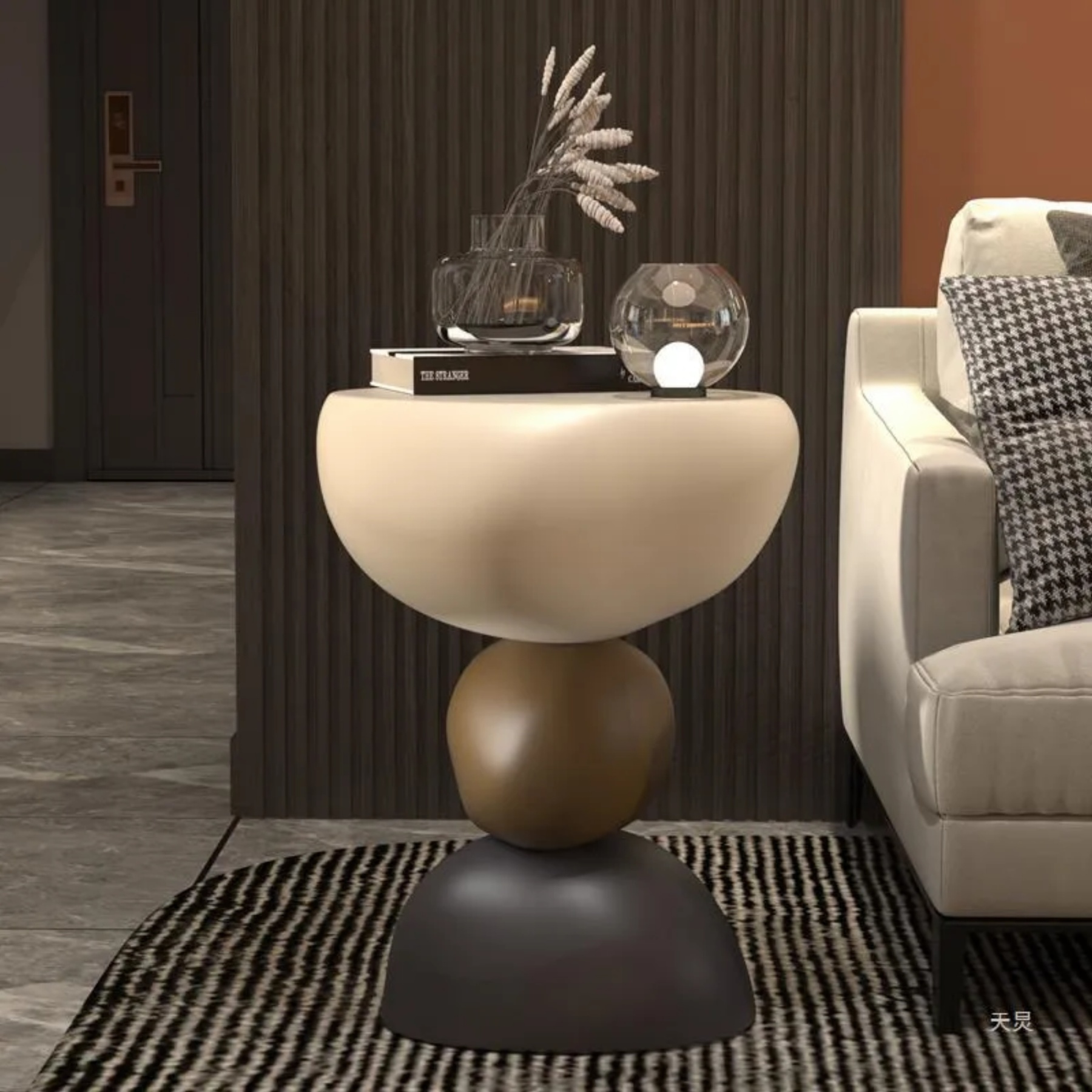 Cream creative round end & side tables