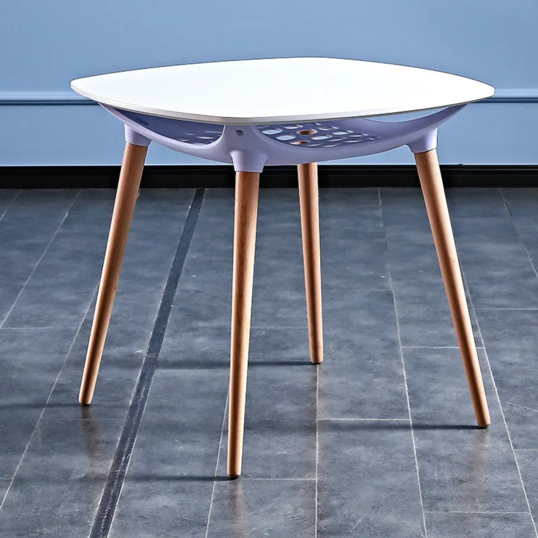 Lighom minimalist rounded-corner white dining table