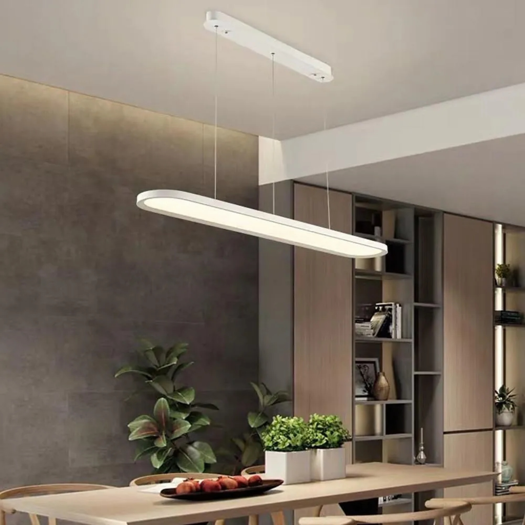 White modern corner rounded pendant lighting