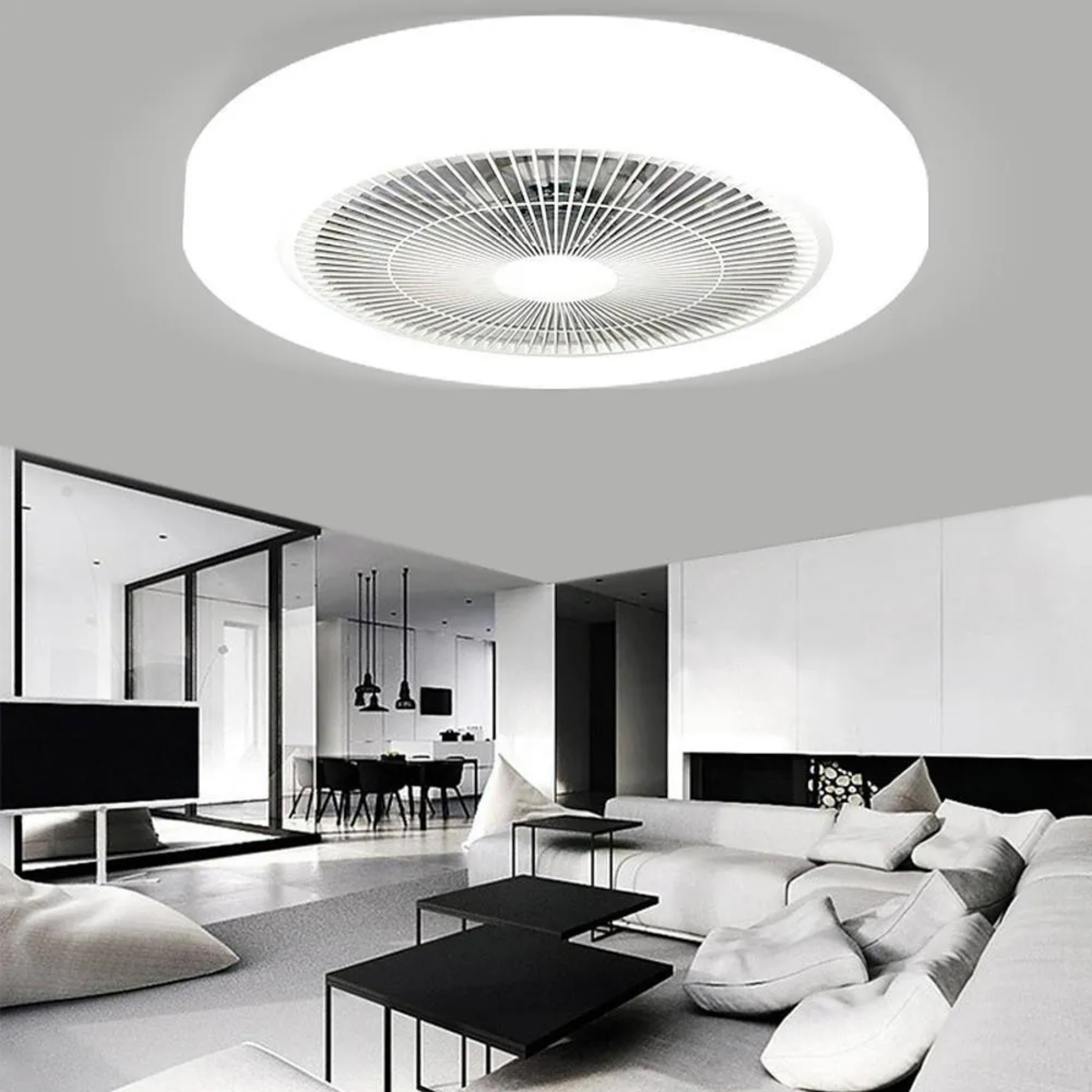 Lighom linear bladeless gold ceiling fans — Rose Gold
