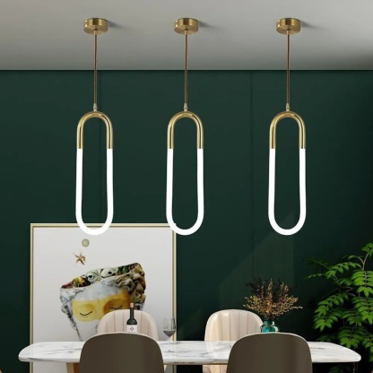 Lighom industrial island rectangle brass pendant lighting — Set of 1