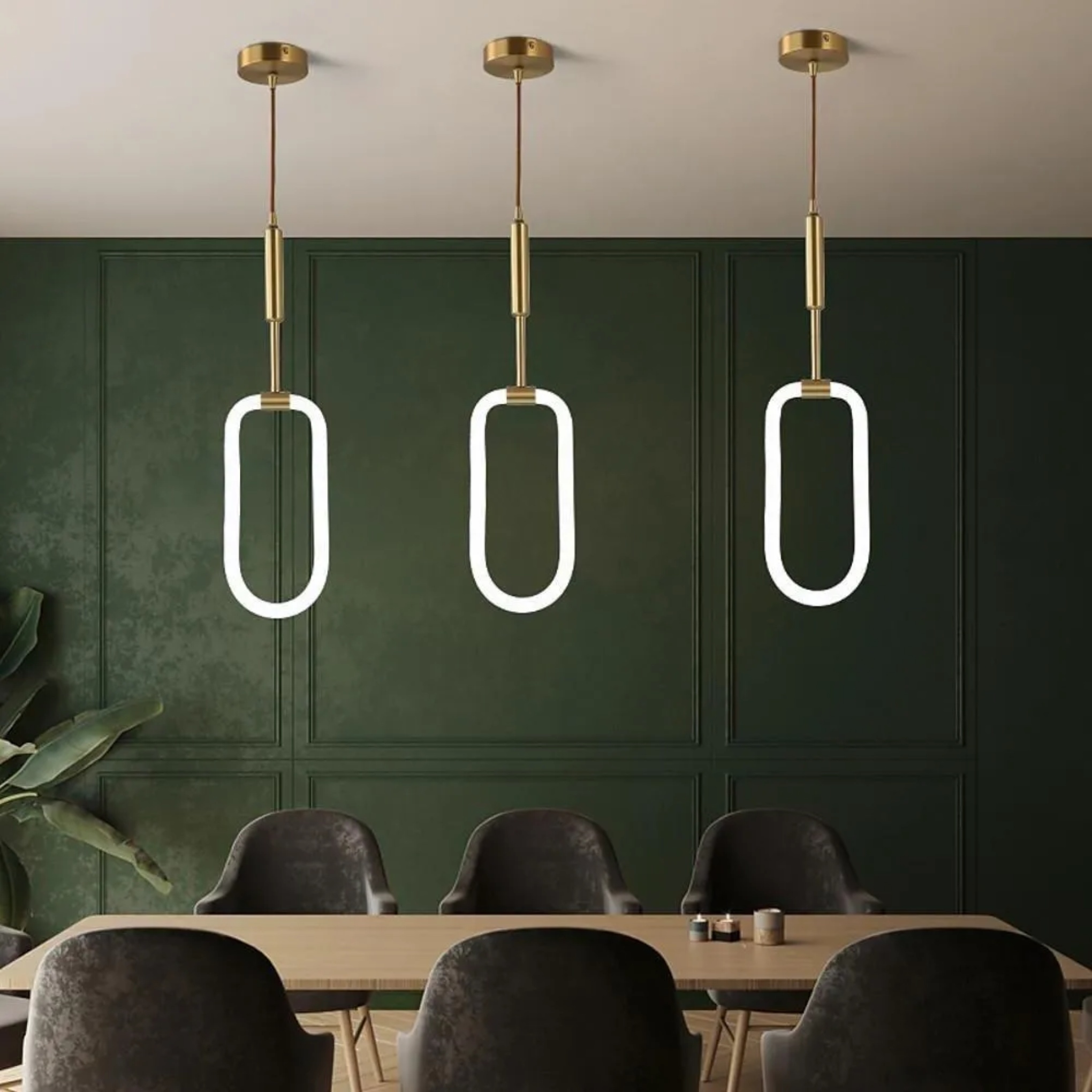 Brass industrial island rounded pendant lighting — Set of 1