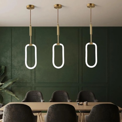 Brass industrial island rounded pendant lighting — Set of 1