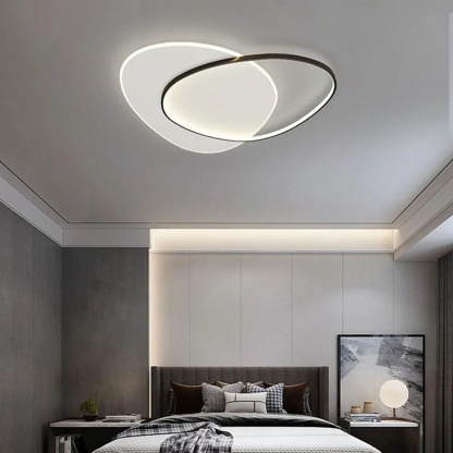 Triangle rounded artistic flush mount lighting in synthetic — 18" Diameter / Warm White (3000K)