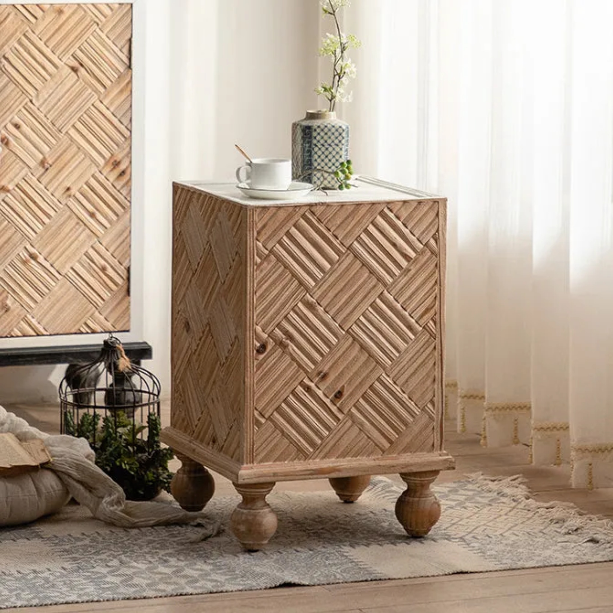 Traditional engineered wood end & side tables