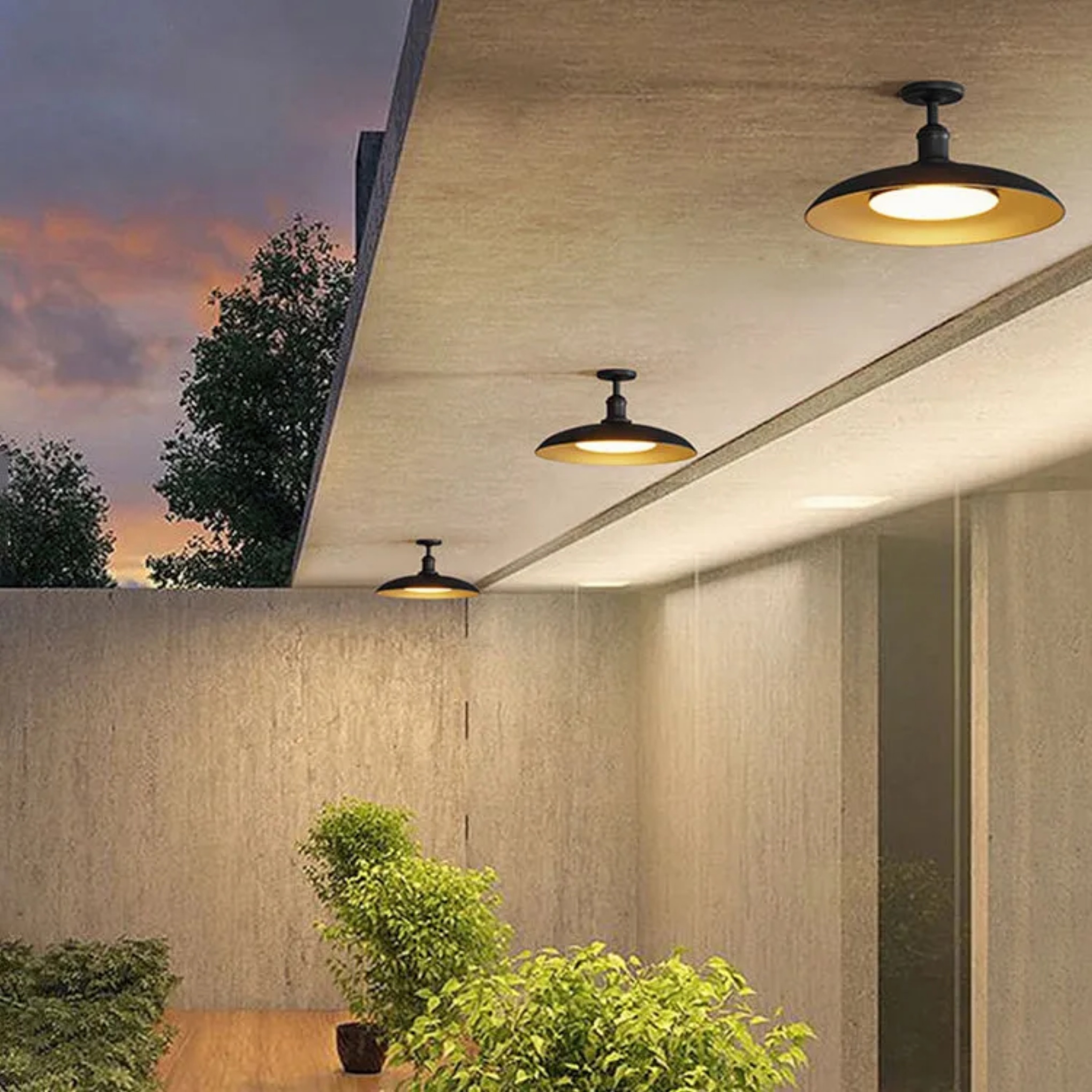 Lighom nordic carbonized black semi-flush mount light — 110V-120V (US/CA)