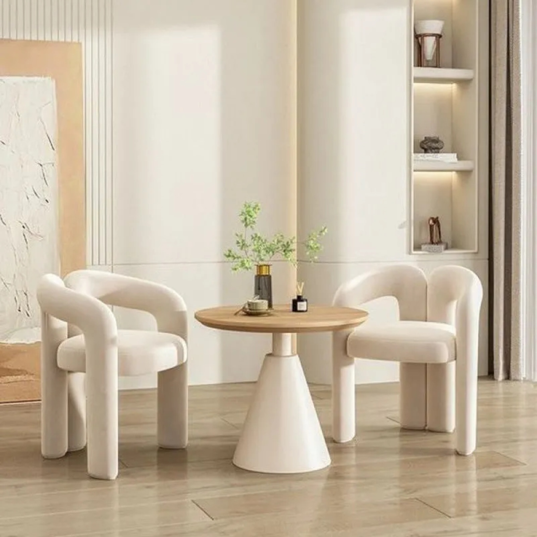 Nordic cone wood side tables — 24" H x 20" Dia / White
