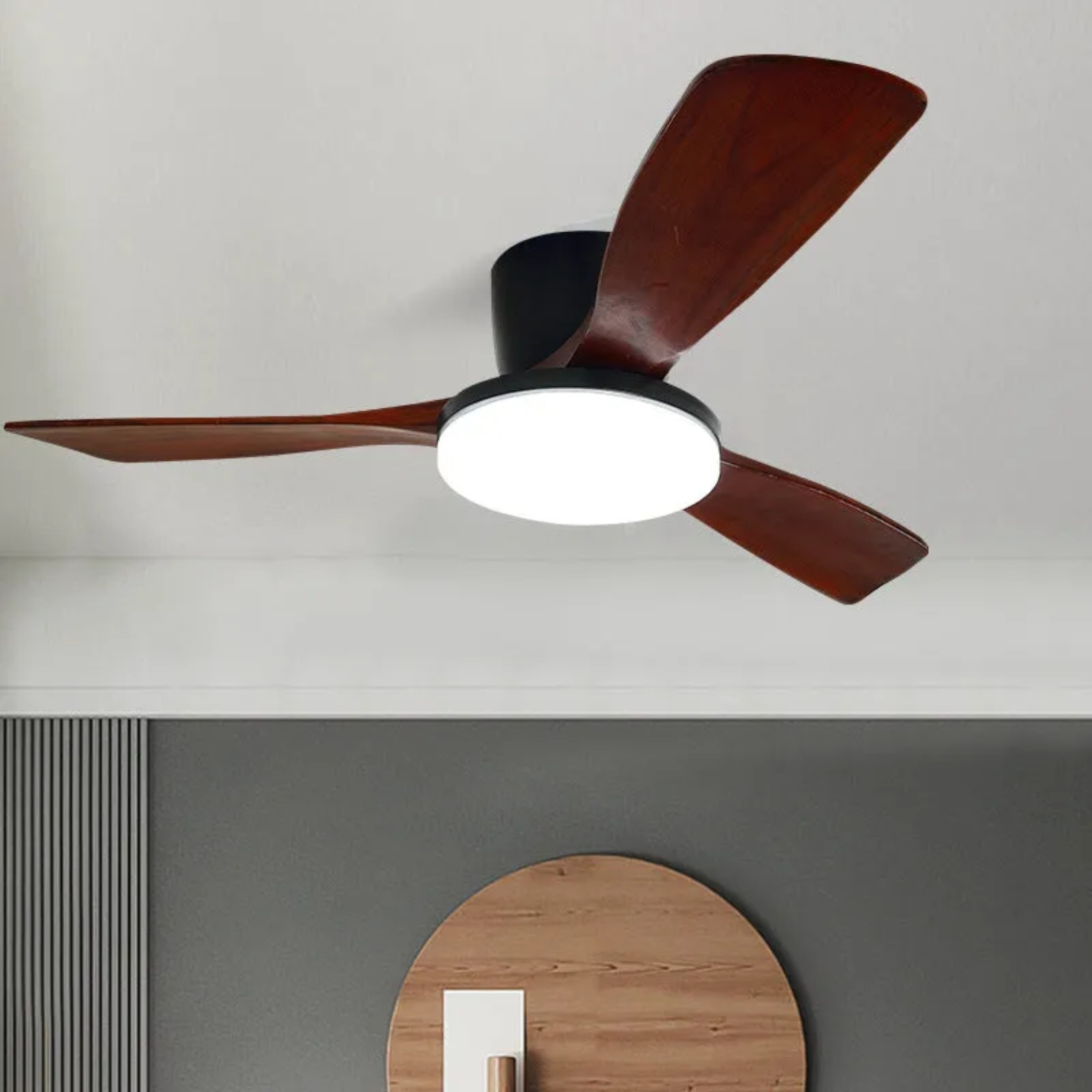 Lighom nordic black ceiling fans in copper — 110V-120V (US/CA / Small / White