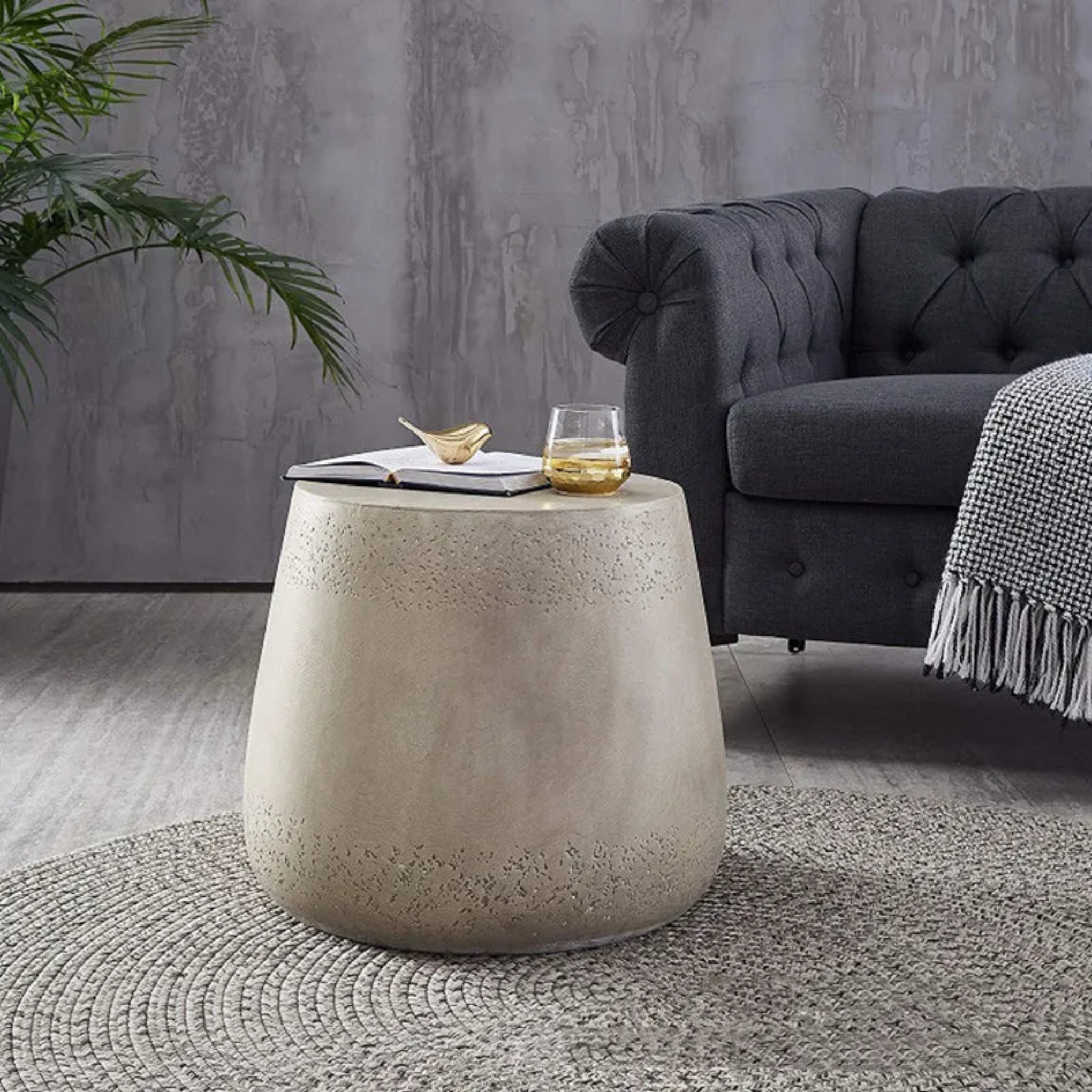 Nordic magnesium end coffee tables in linen wood