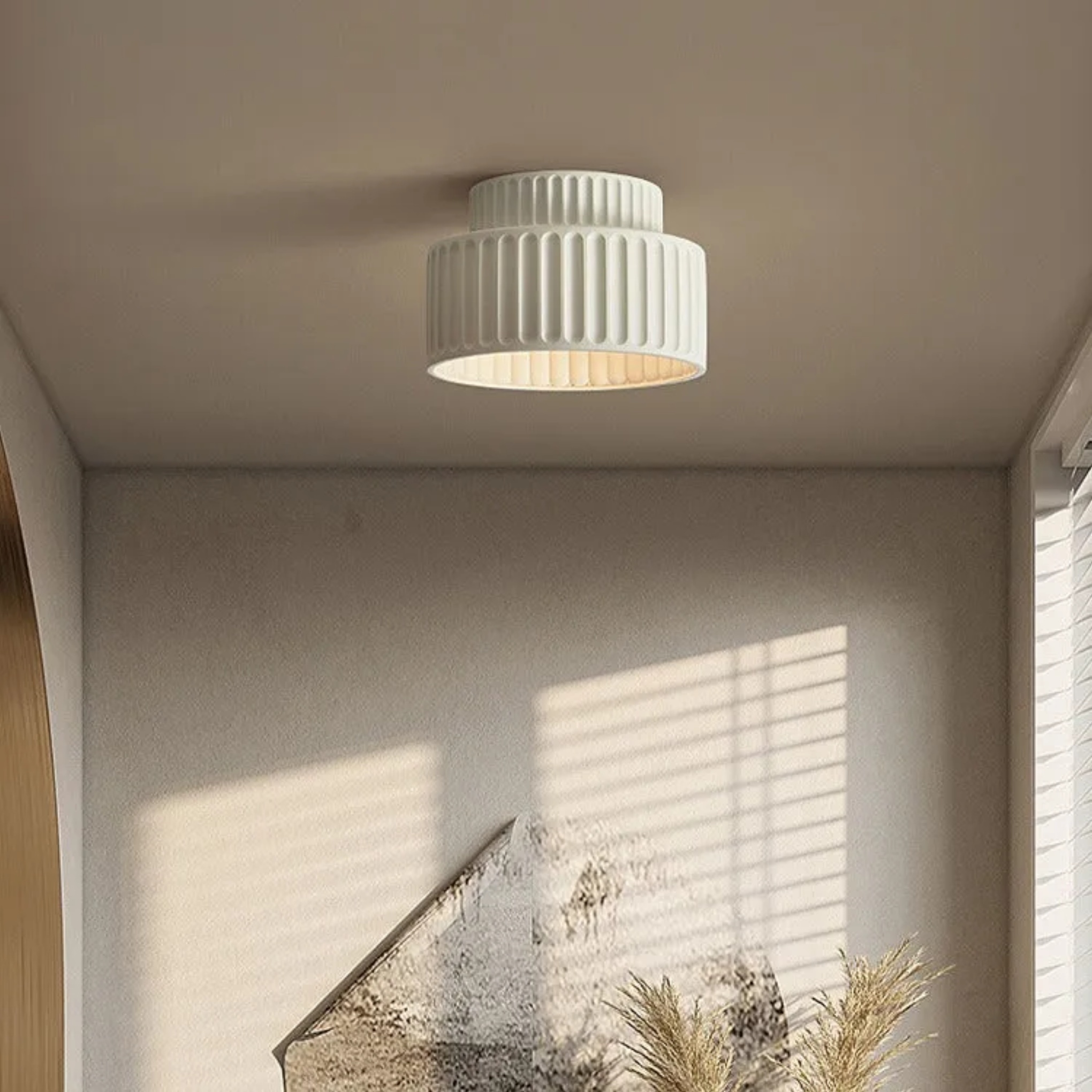 Lighom nordic cylinder yellow flush mount lighting — 110V-120V (US/CA)