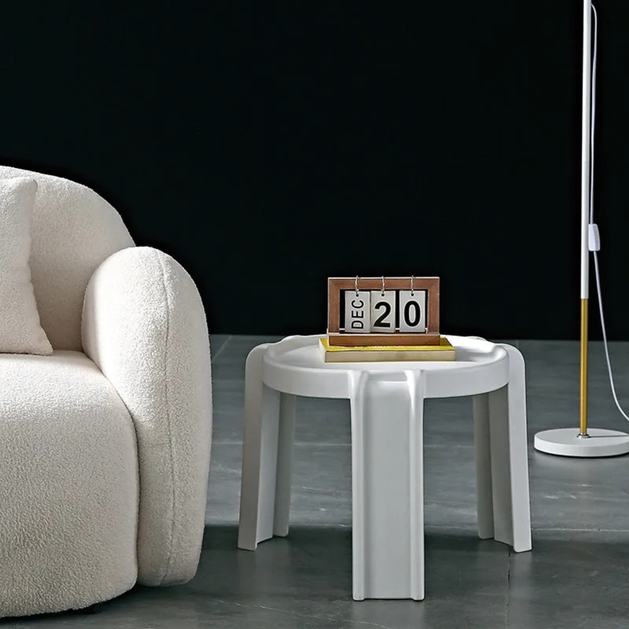 Nordic stackable geometry green low stools, Lighom
