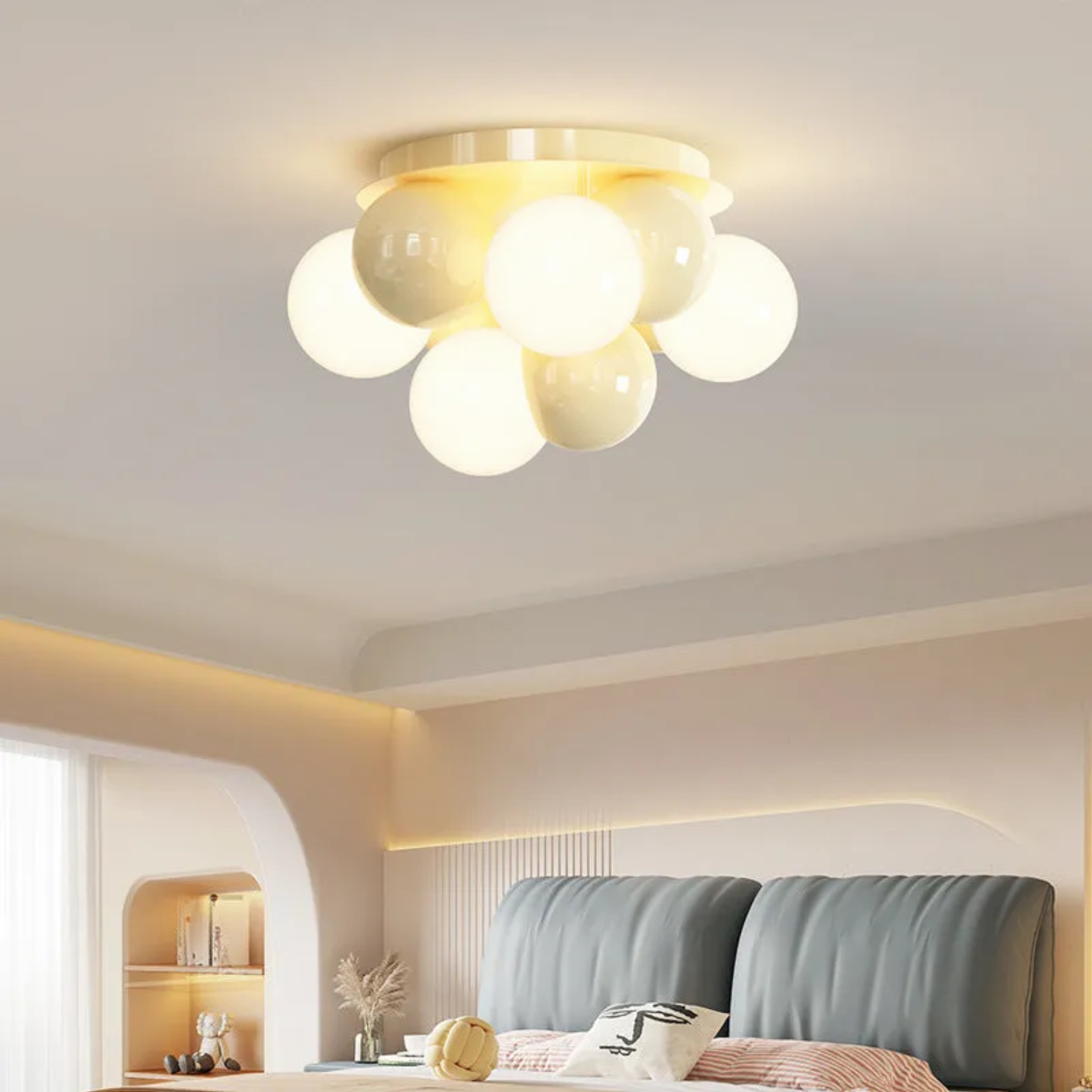 Yellow iron bean 1-light semi-flush mount light - nordic — 110V-120V (US/CA)