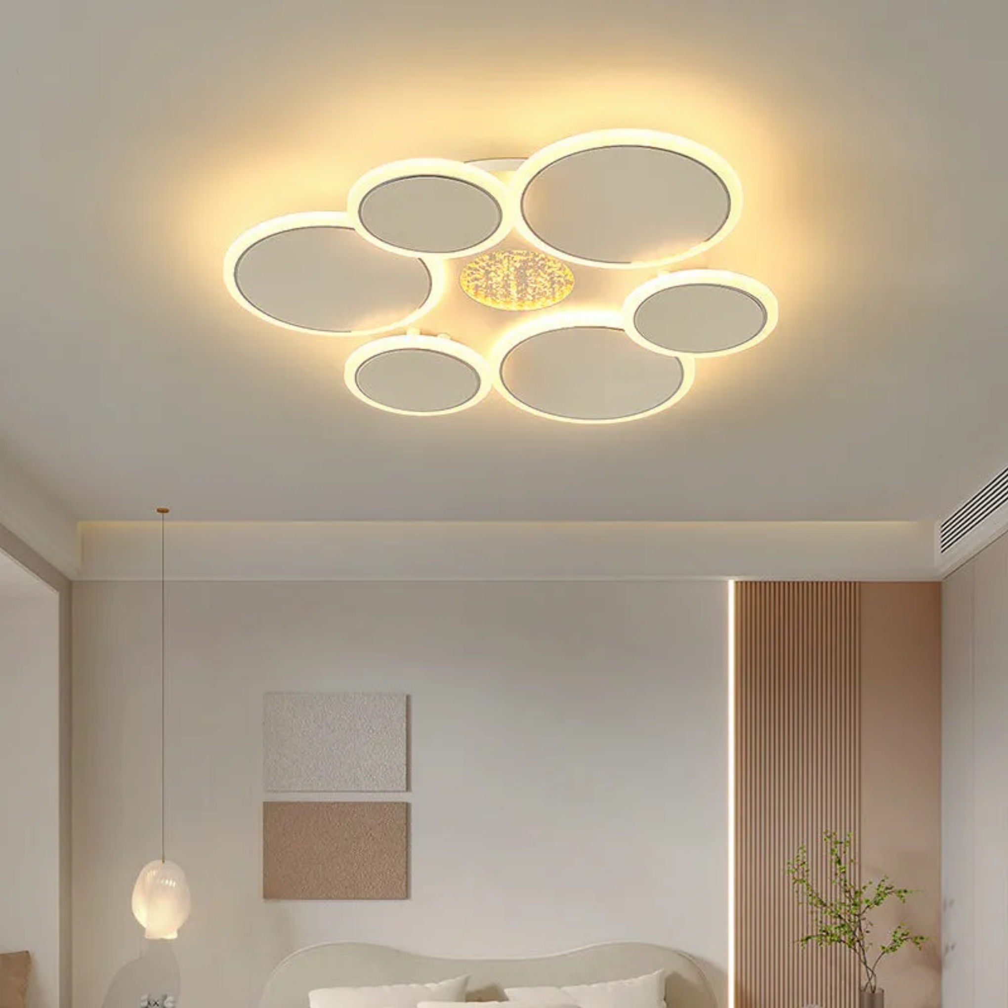 Nordic circle multiple iron semi-flush mount light — 6-Light / 110V-120V (US/CA