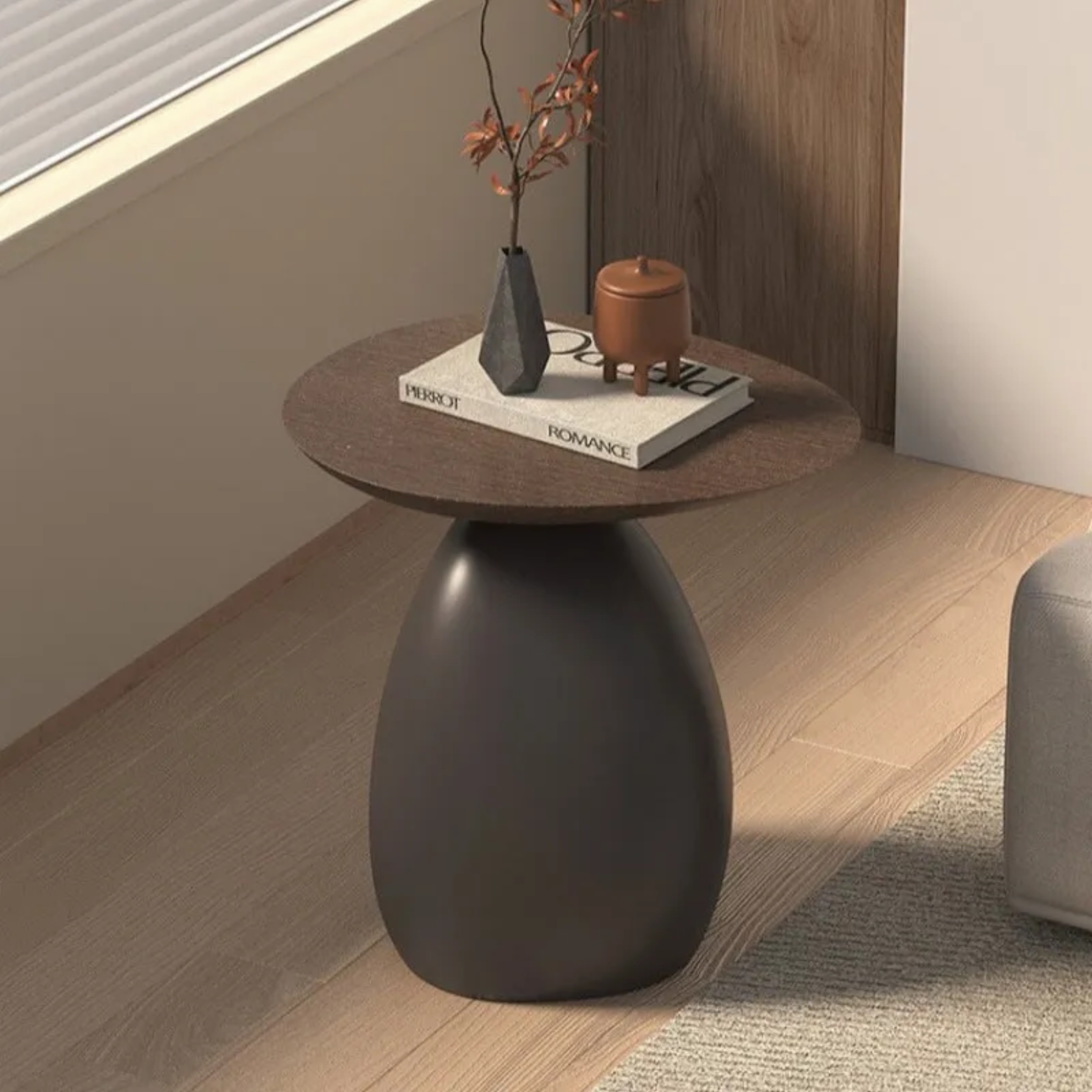 Lighom base irregular resin glass linen coffee tables for living room