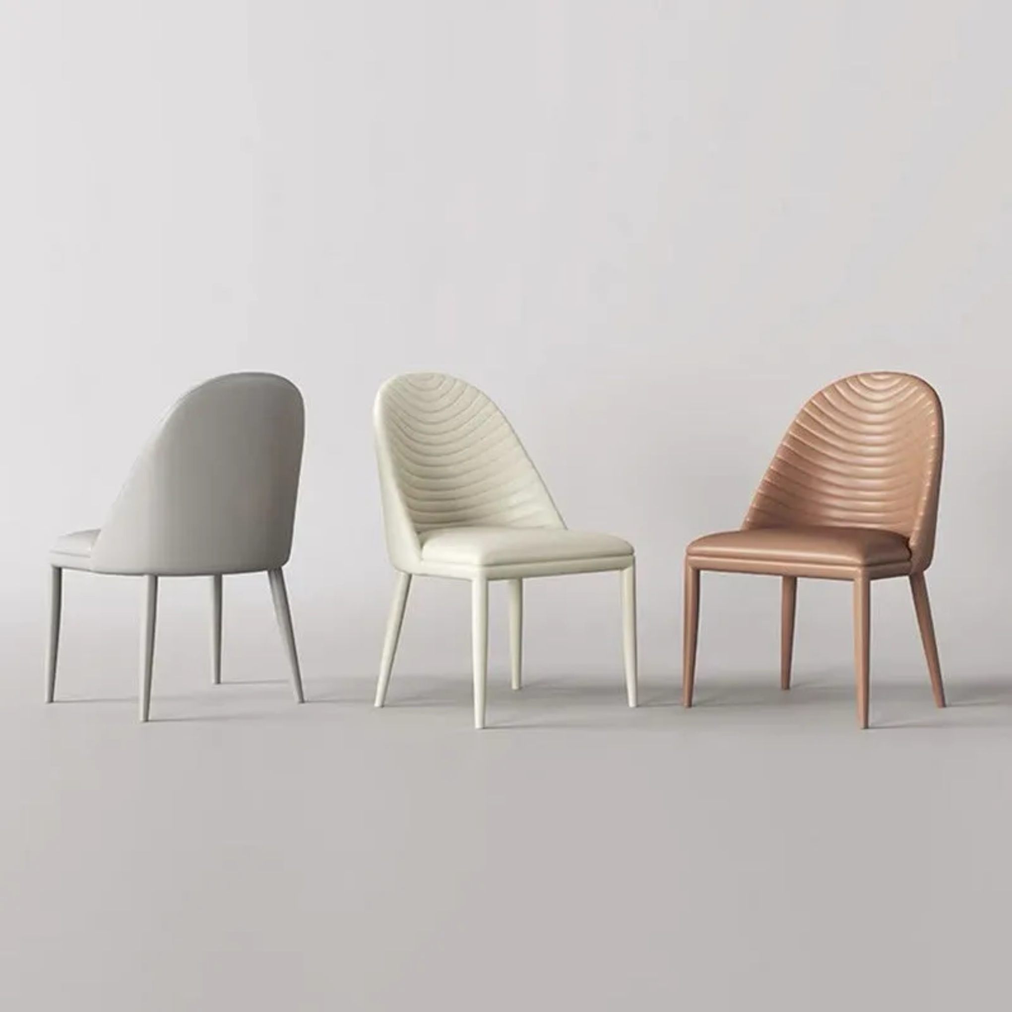 Lighom nordic shell white dining chairs & benches in leather